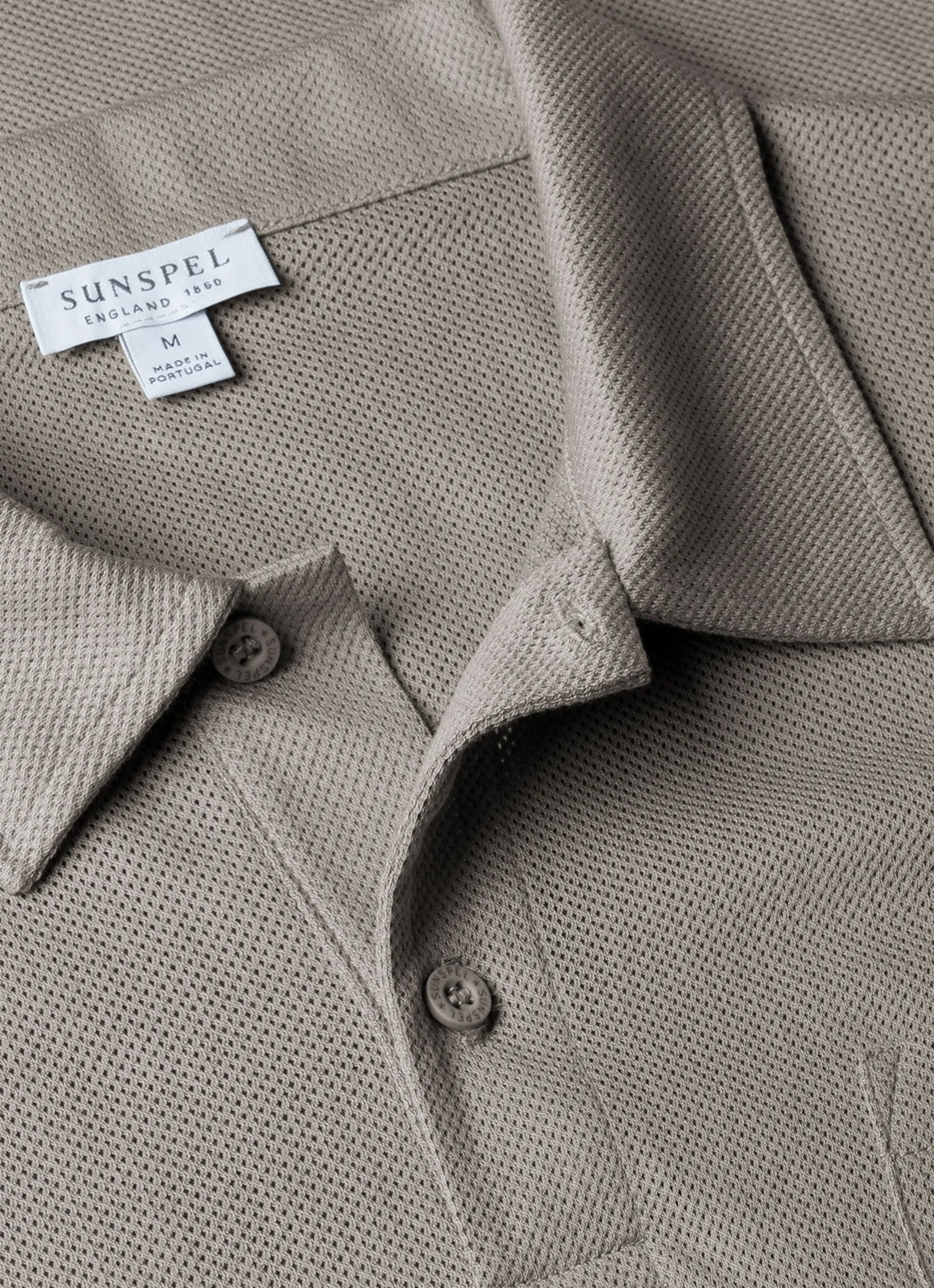 Men's Riviera Polo Shirt in Pewter sold by Sunspel product image thumbnail 4