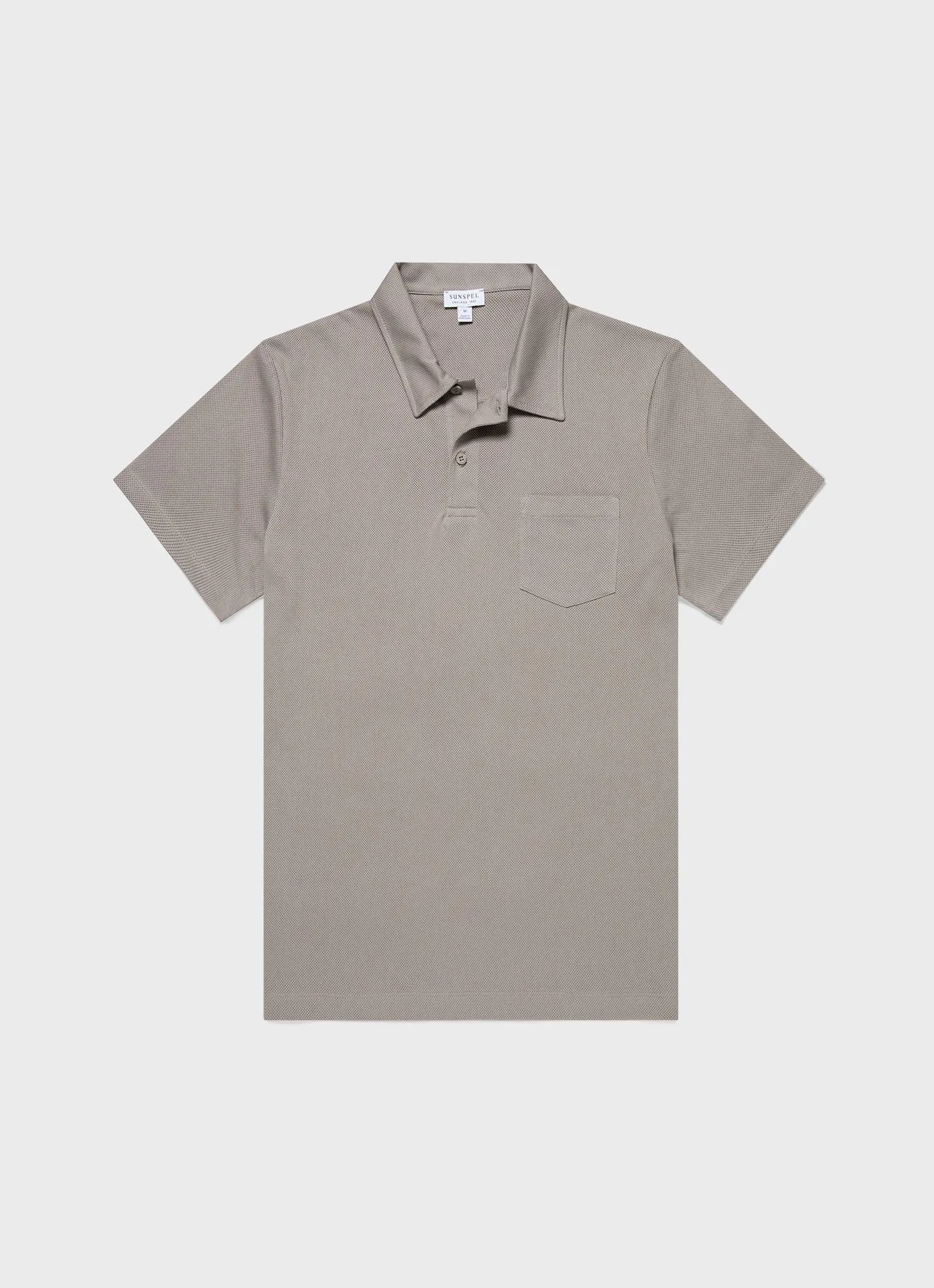 Men's Riviera Polo Shirt in Pewter sold by Sunspel