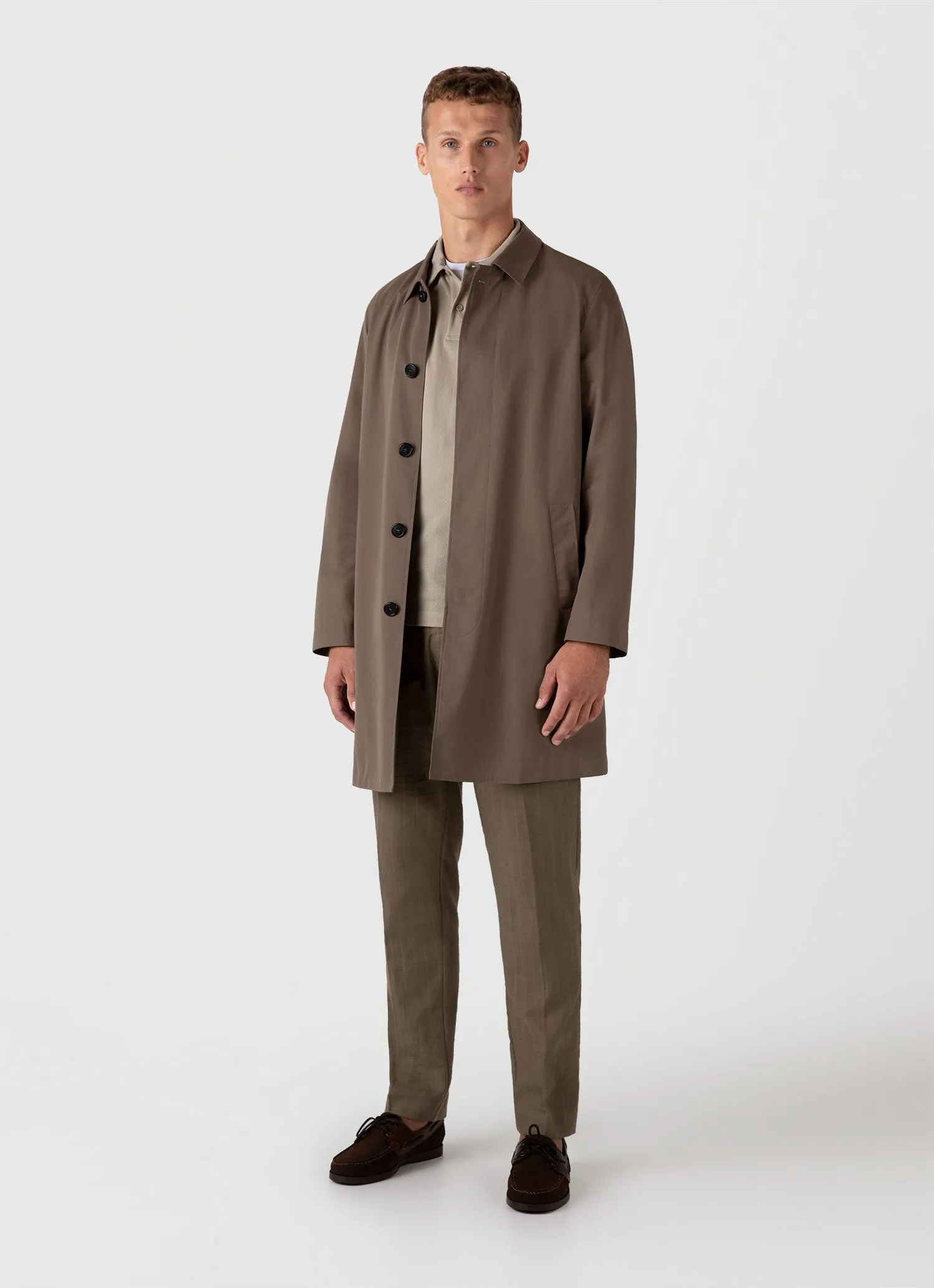 Men's Riviera Polo Shirt in Ash Grey sold by Sunspel product image thumbnail 3