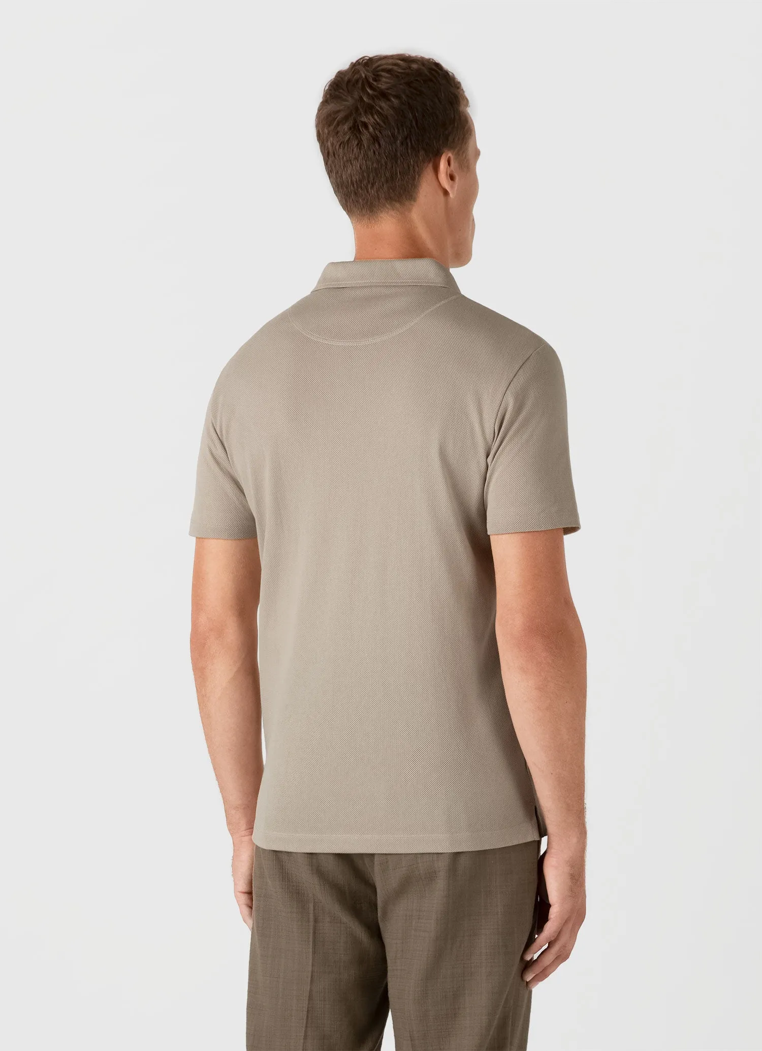 Men's Riviera Polo Shirt in Ash Grey sold by Sunspel product image thumbnail 5