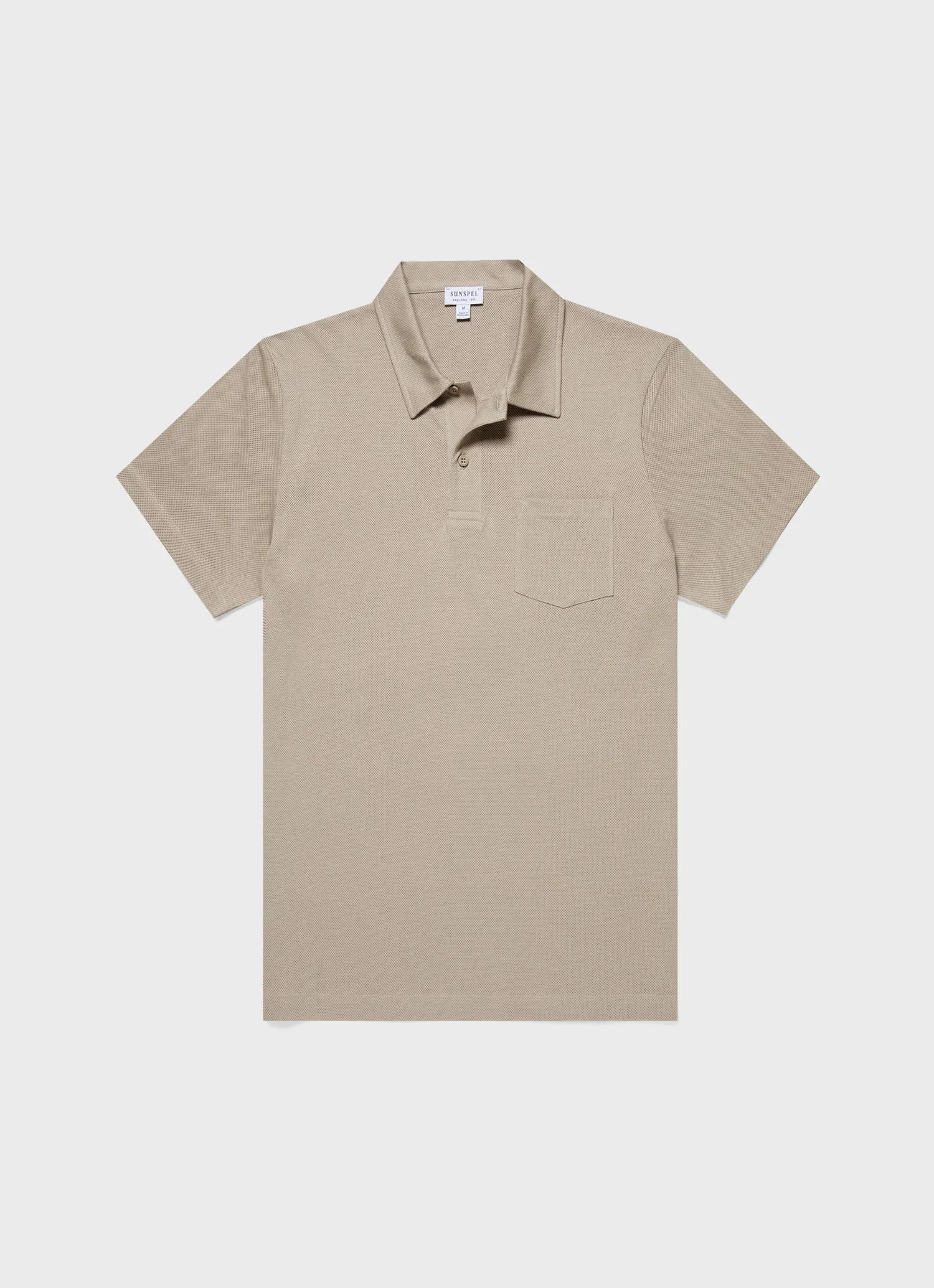 Men's Riviera Polo Shirt in Ash Grey sold by Sunspel