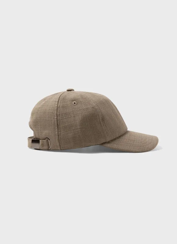 Cotton Raffia Cap in Dark Stone sold by Sunspel