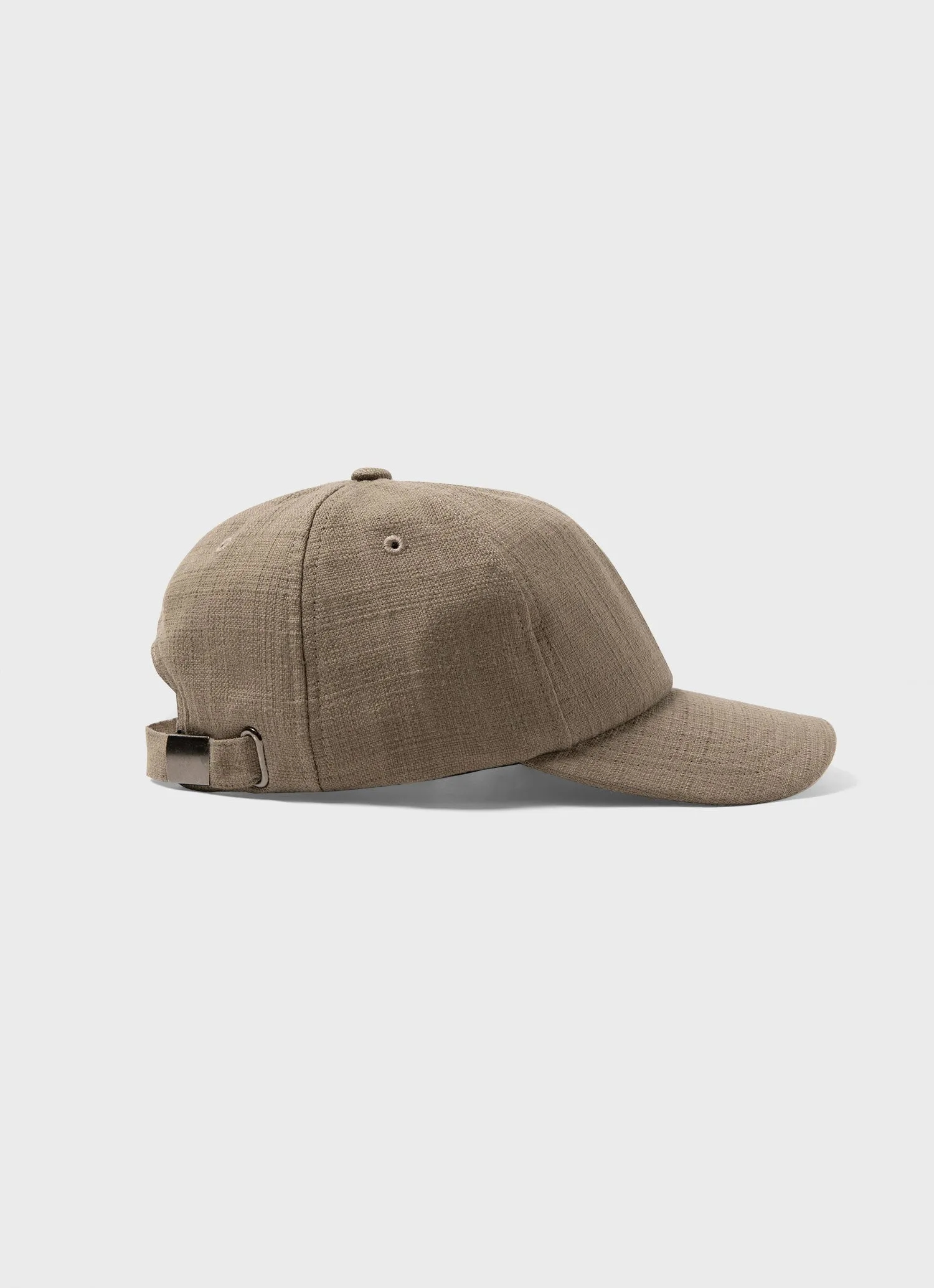 Cotton Raffia Cap in Dark Stone sold by Sunspel