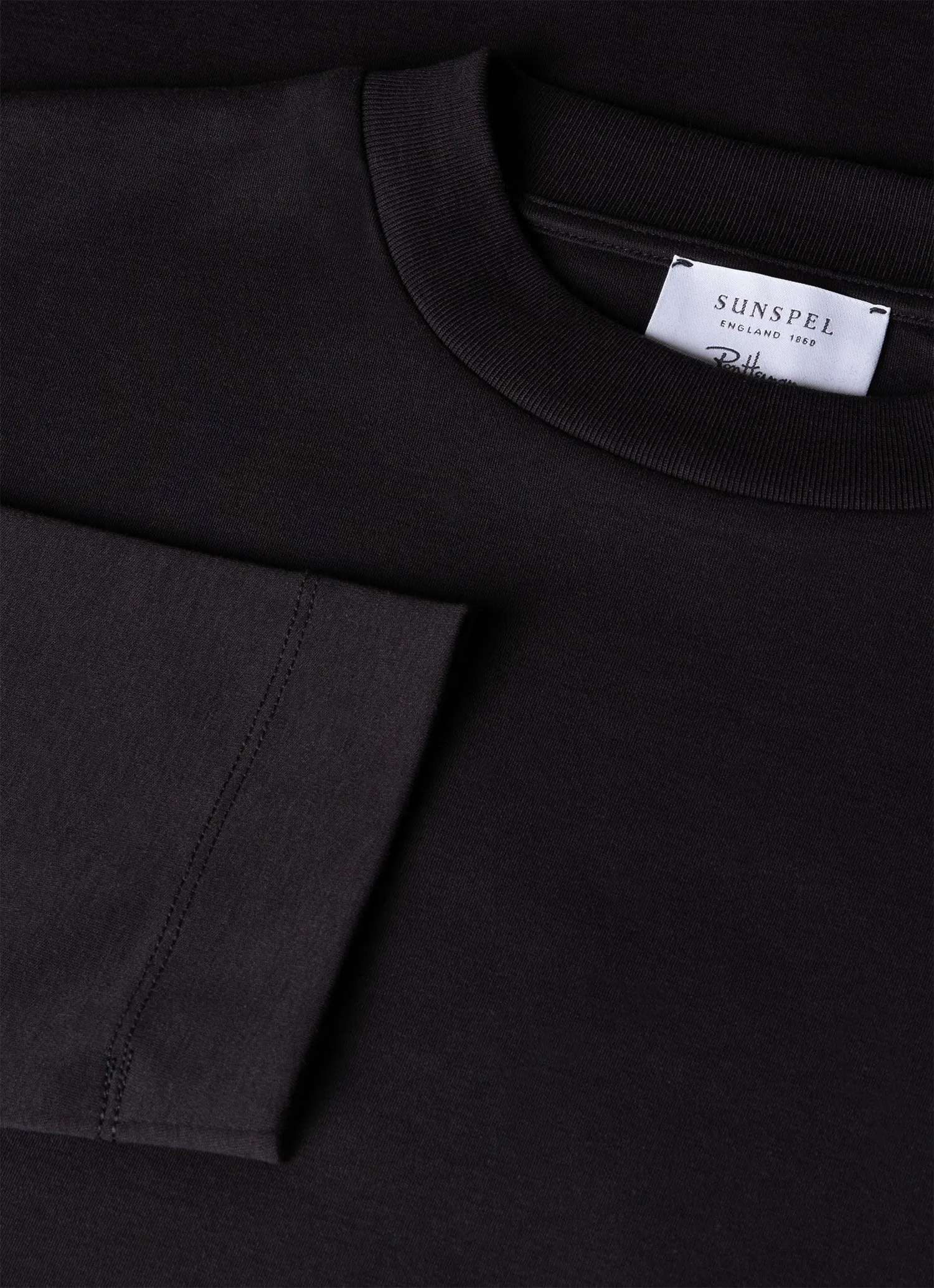 Men's Sunspel x Ron Herman Long Sleeve T-shirt in Black sold by Sunspel product image thumbnail 2