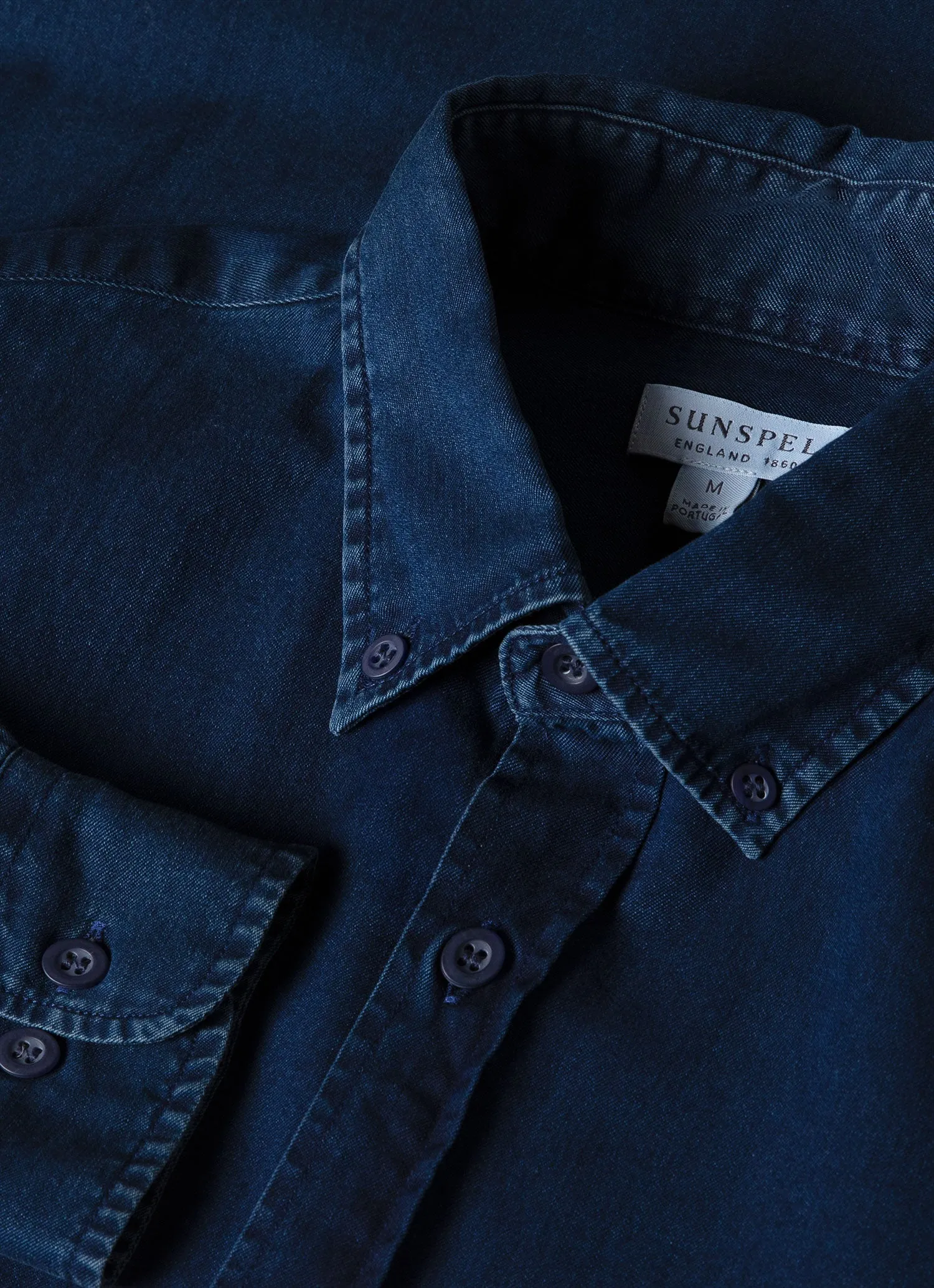 Men's Button Down Twill Shirt in Indigo sold by Sunspel product image thumbnail 4