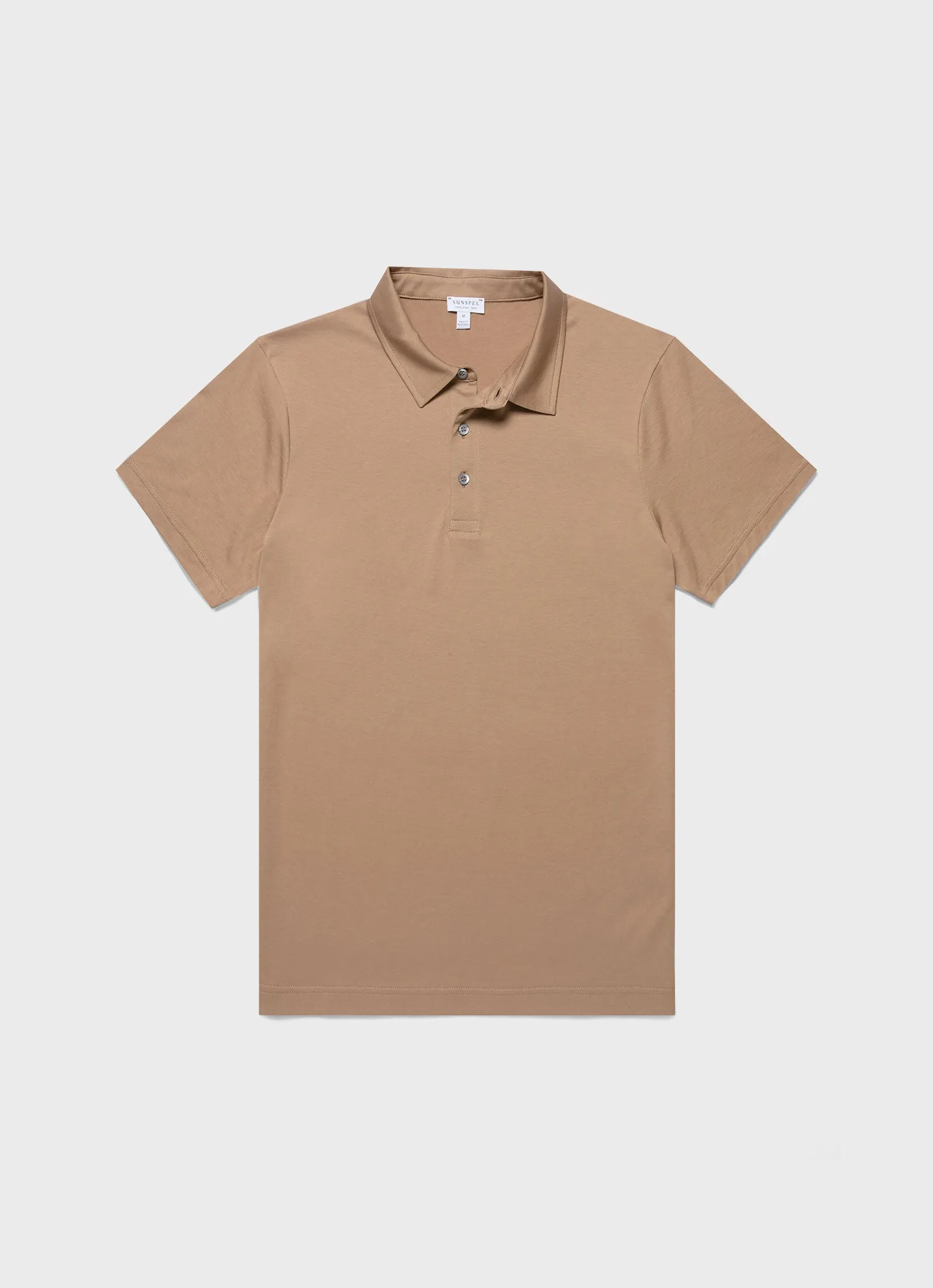 Men's Classic Jersey Polo Shirt in Dune sold by Sunspel