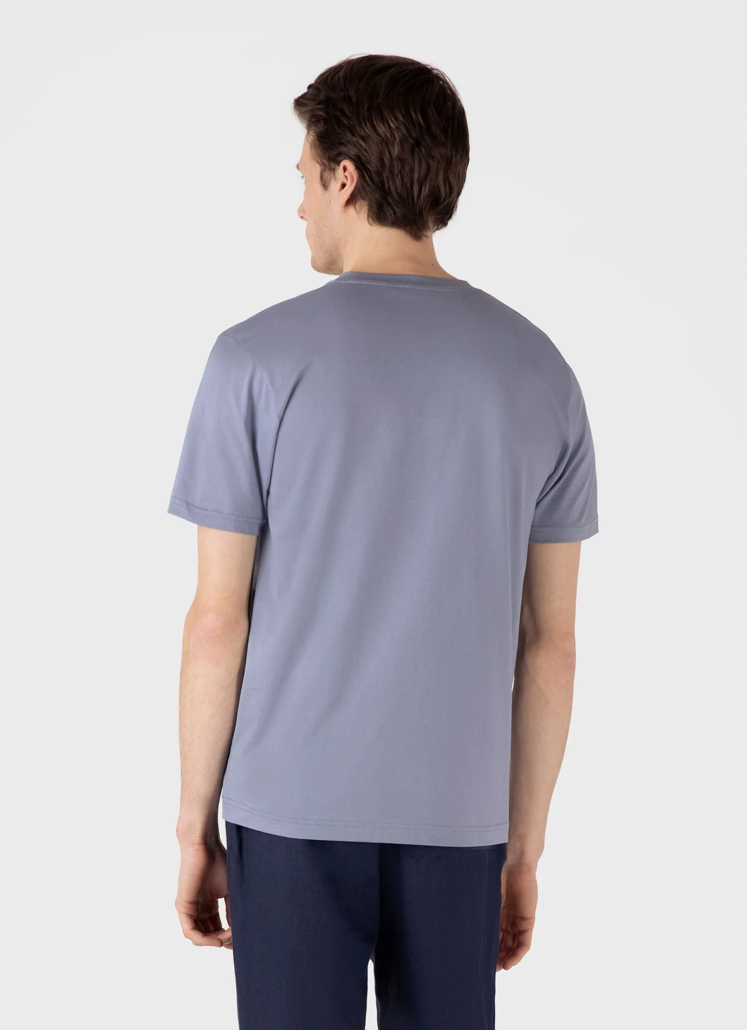 Men's Riviera Midweight T-shirt in Vintage Blue sold by Sunspel product image thumbnail 5