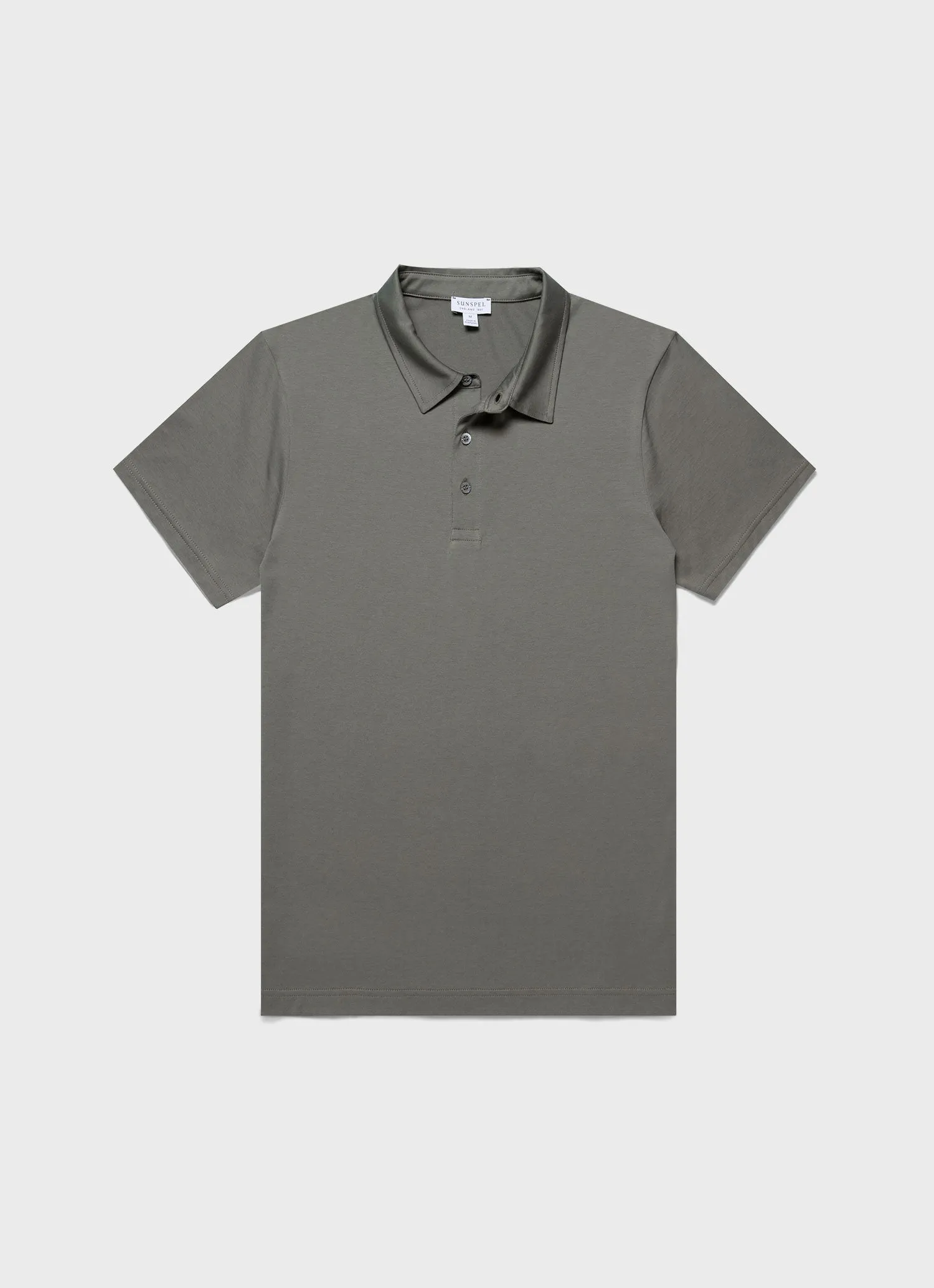 Men's Classic Jersey Polo Shirt in Dusk Green sold by Sunspel