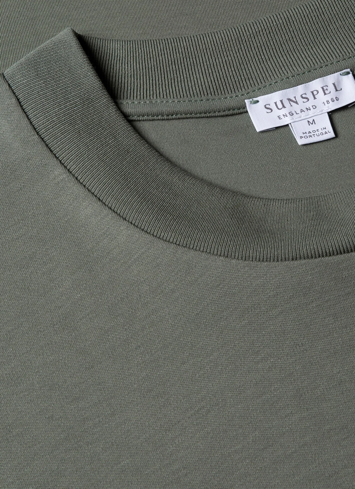 Men's Relaxed Fit Heavyweight T-shirt in Dusk Green sold by Sunspel product image thumbnail 4