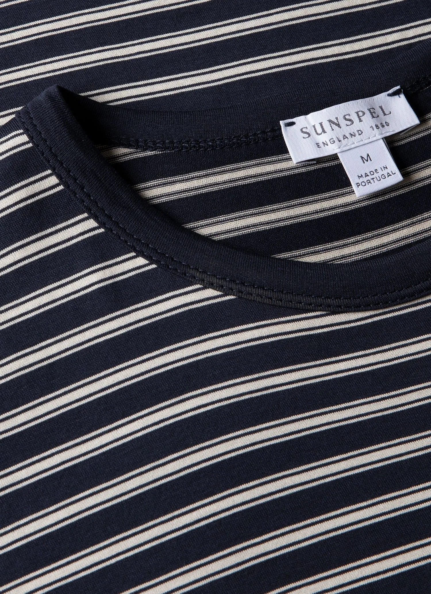 Men's Classic T-shirt in Navy/Undyed sold by Sunspel product image thumbnail 4