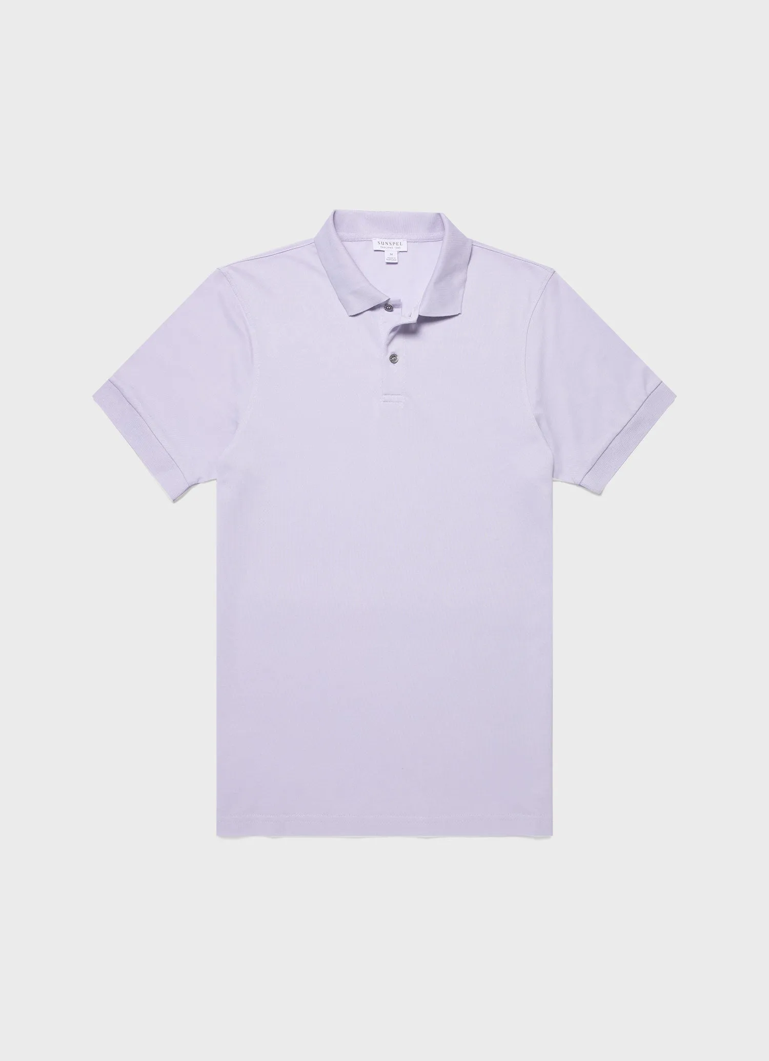 Men's Piqué Polo Shirt in Pale Lilac sold by Sunspel