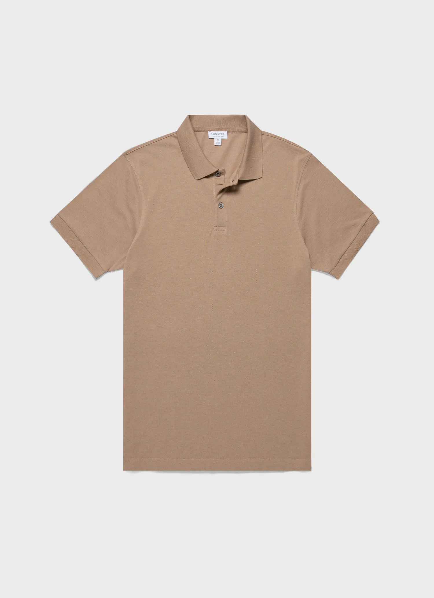 Men's Piqué Polo Shirt in Dune sold by Sunspel