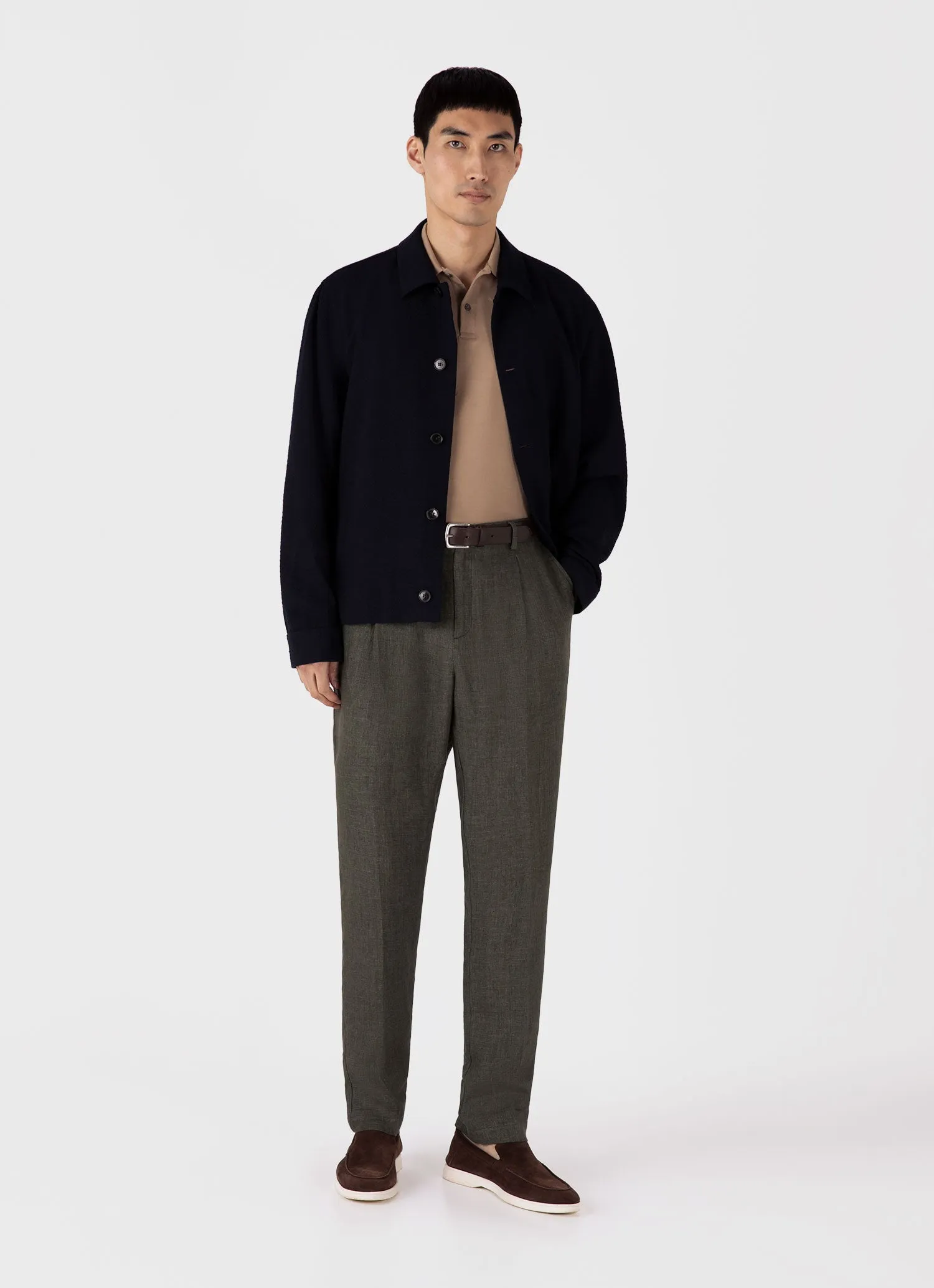 Men's Piqué Polo Shirt in Dune sold by Sunspel product image thumbnail 3