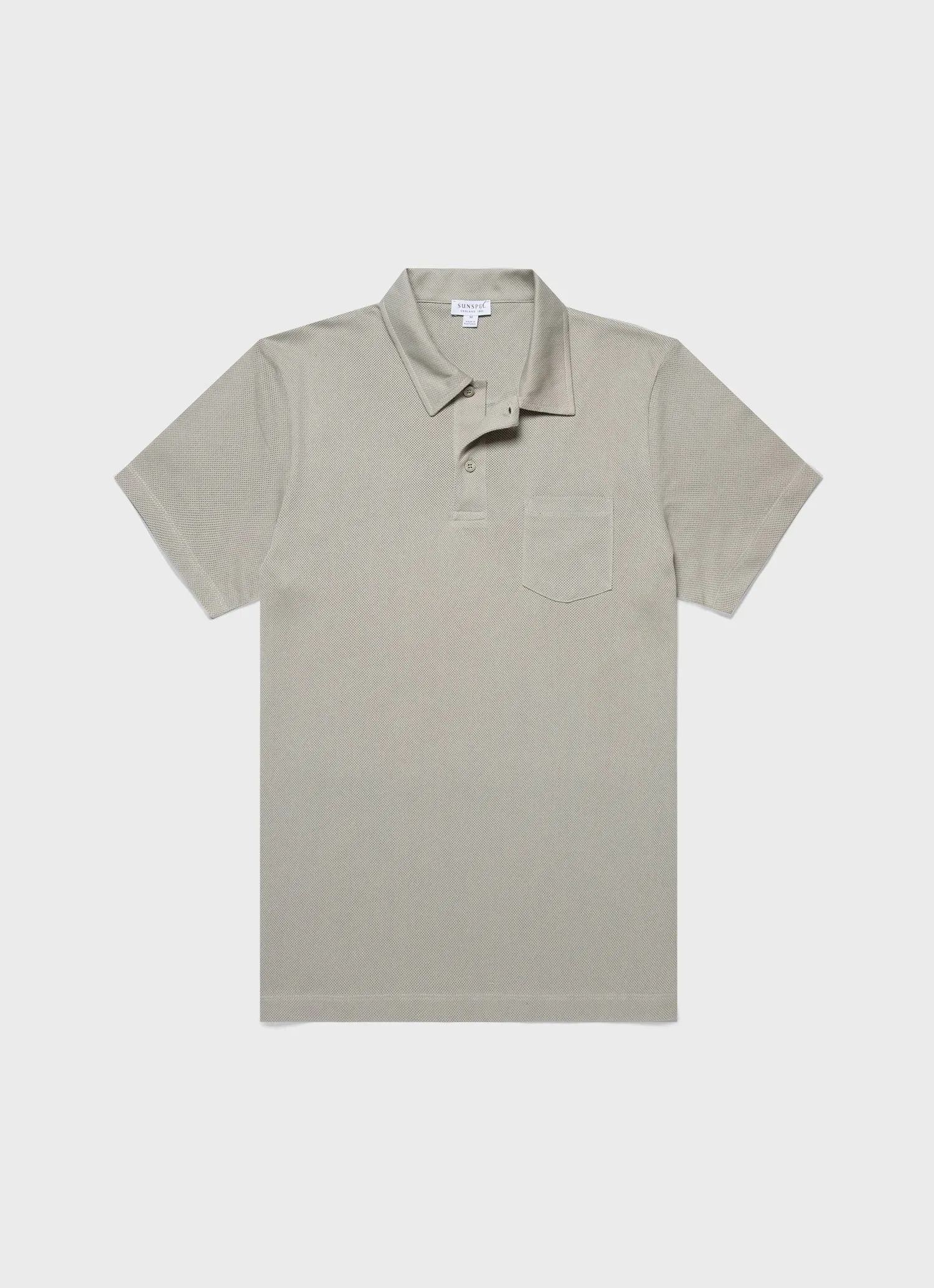 Men's Riviera Polo Shirt in Pastel Green sold by Sunspel