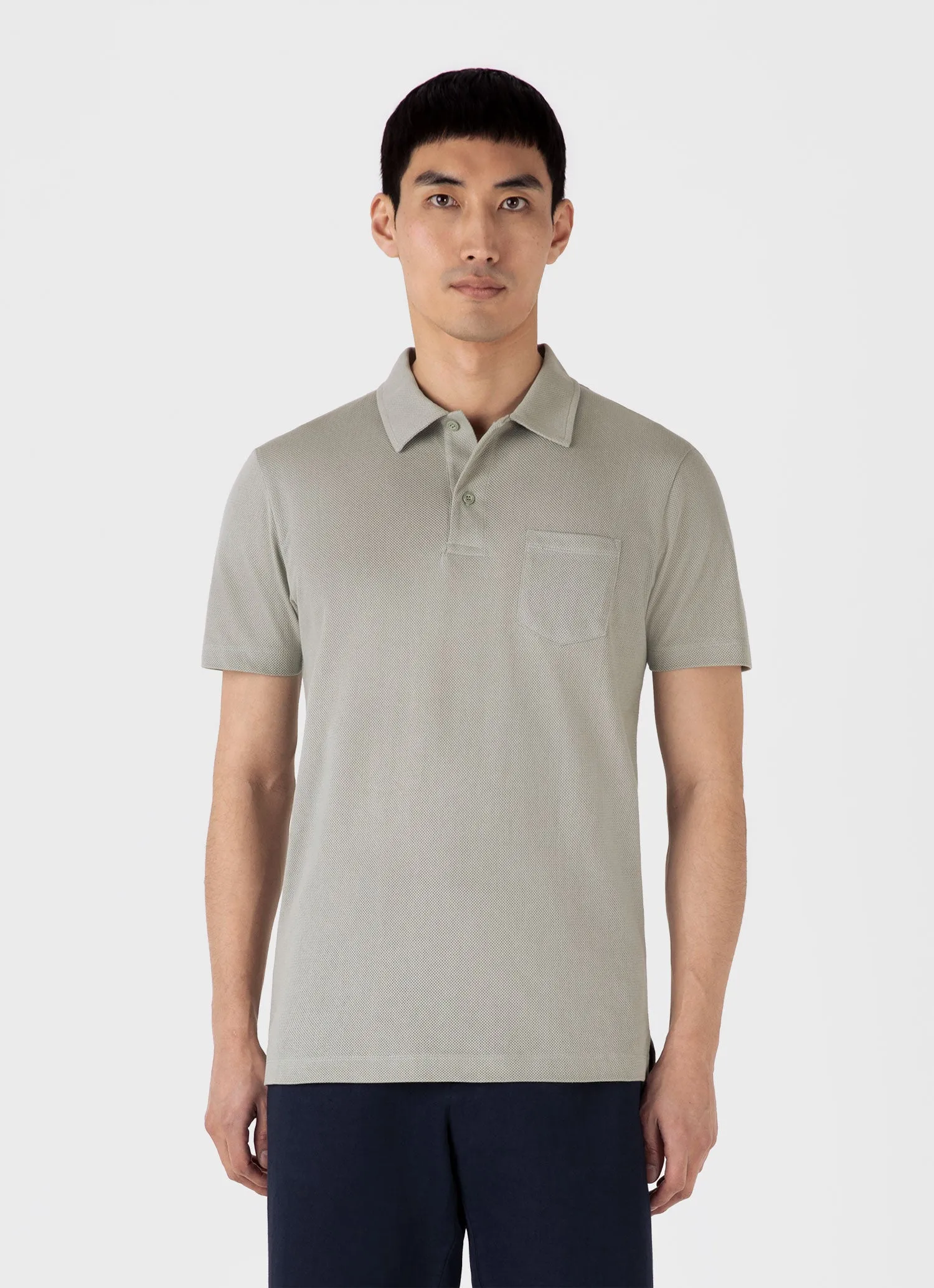 Men's Riviera Polo Shirt in Pastel Green sold by Sunspel product image thumbnail 2