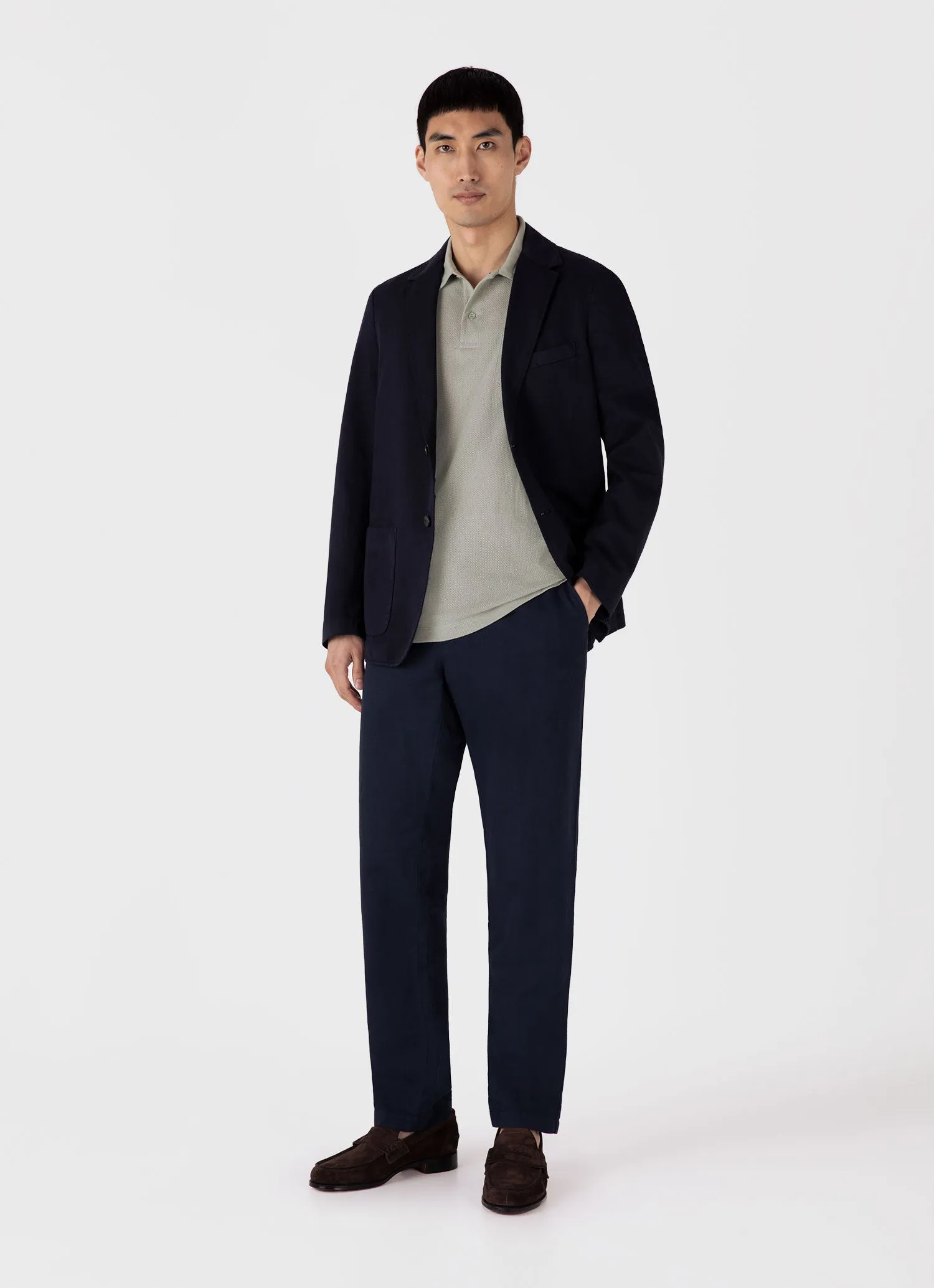 Men's Riviera Polo Shirt in Pastel Green sold by Sunspel product image thumbnail 3