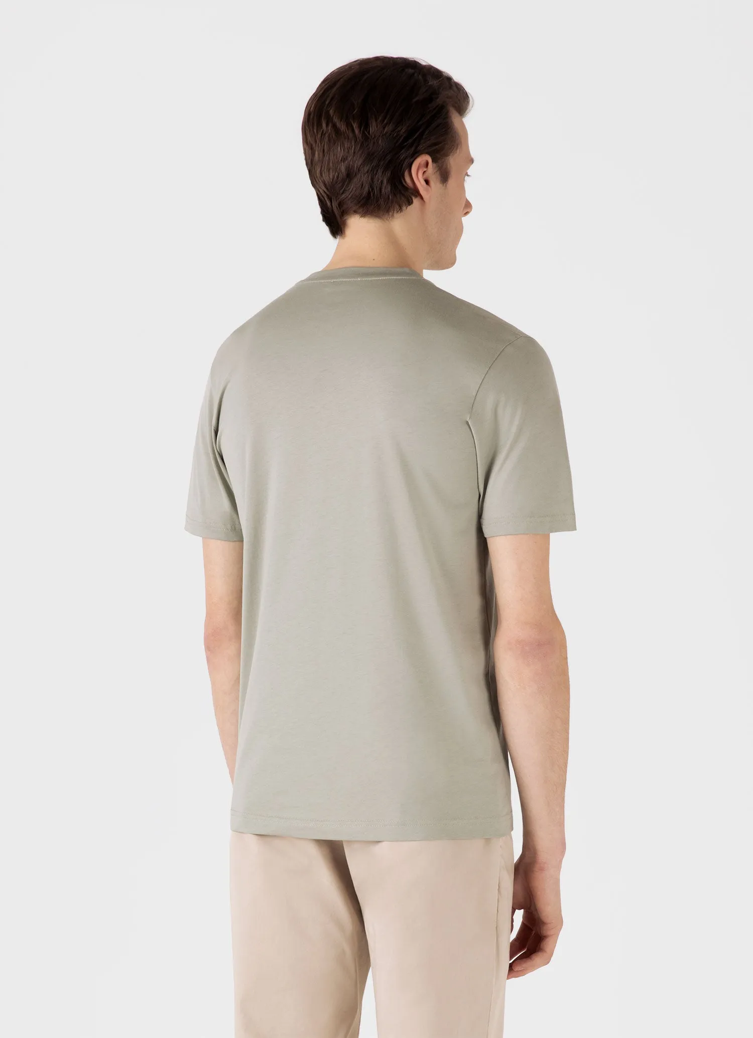 Men's Riviera Midweight T-shirt in Pastel Green sold by Sunspel product image thumbnail 5