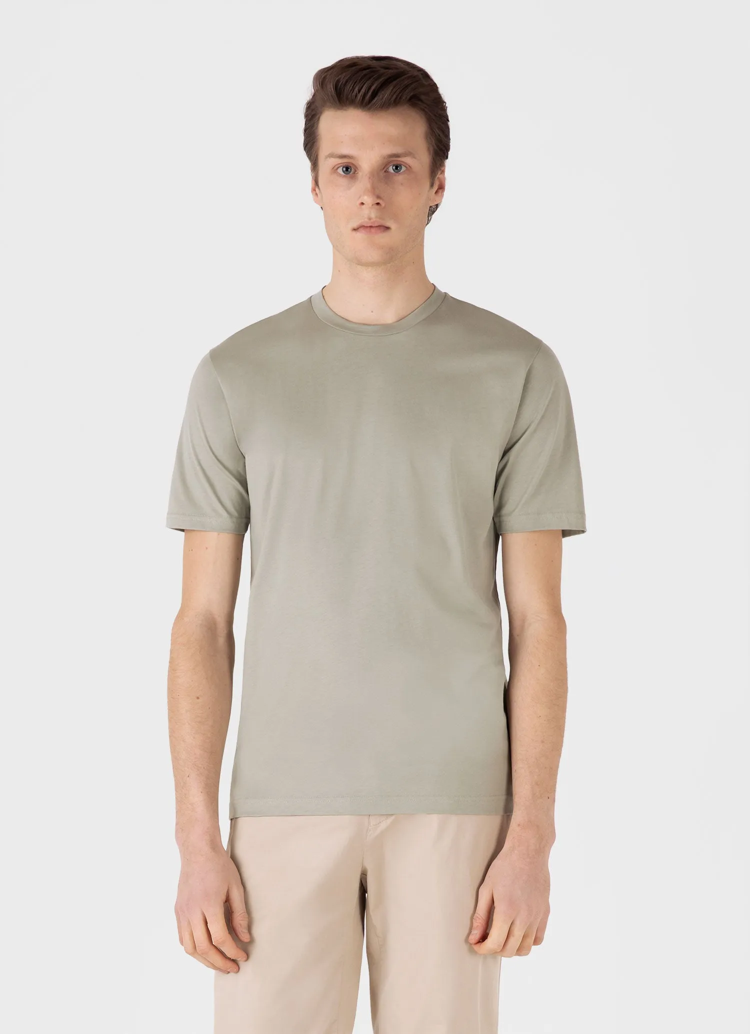 Men's Riviera Midweight T-shirt in Pastel Green sold by Sunspel product image thumbnail 2