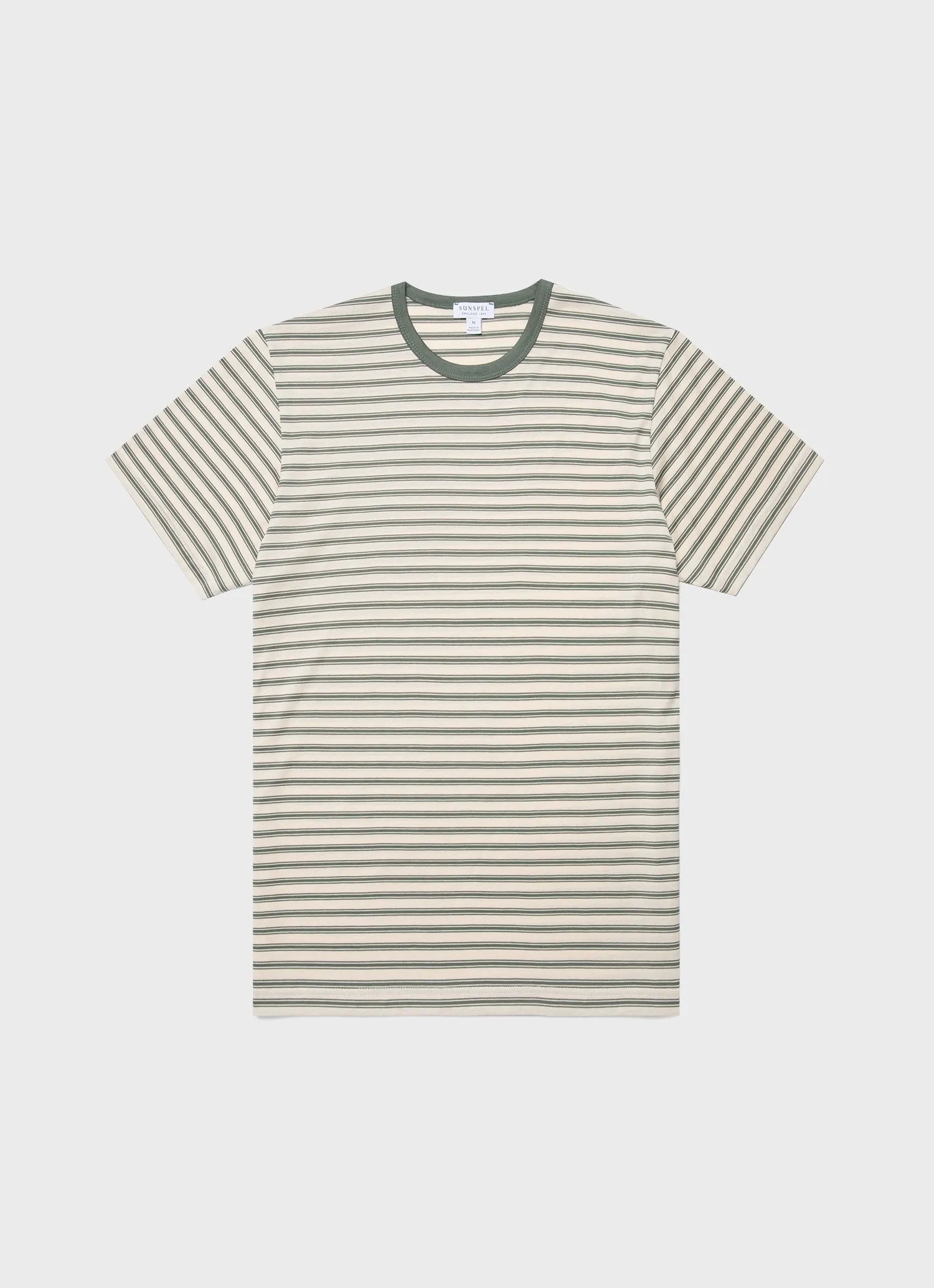 Men's Classic T-shirt in Dusk Green/Undyed sold by Sunspel
