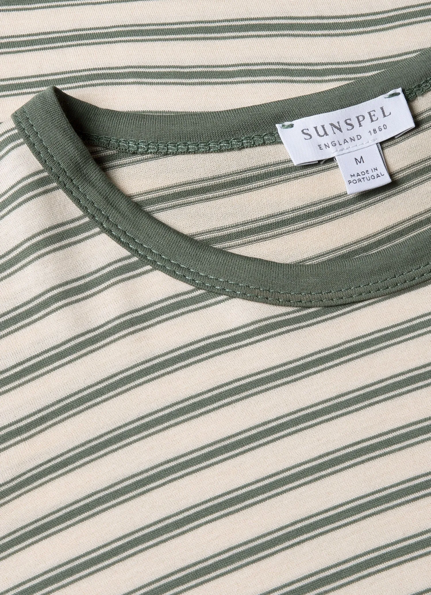 Men's Classic T-shirt in Dusk Green/Undyed sold by Sunspel product image thumbnail 4