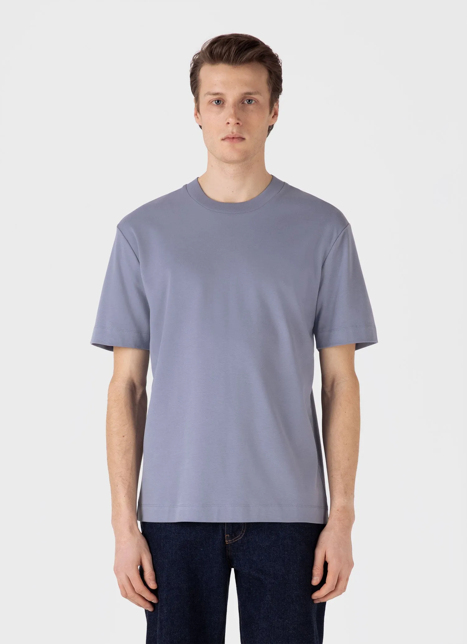 Men's Relaxed Fit Heavyweight T-shirt in Vintage Blue sold by Sunspel product image thumbnail 2