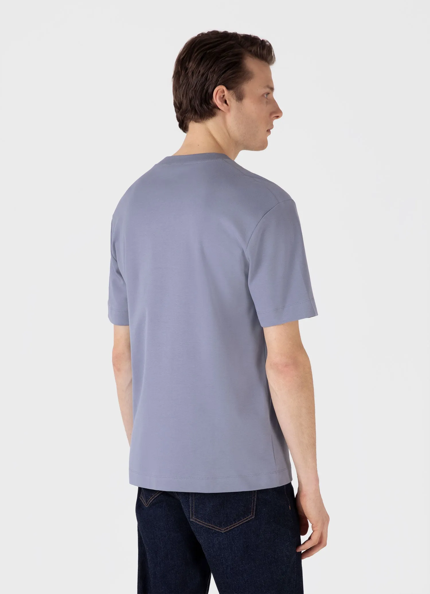 Men's Relaxed Fit Heavyweight T-shirt in Vintage Blue sold by Sunspel product image thumbnail 5