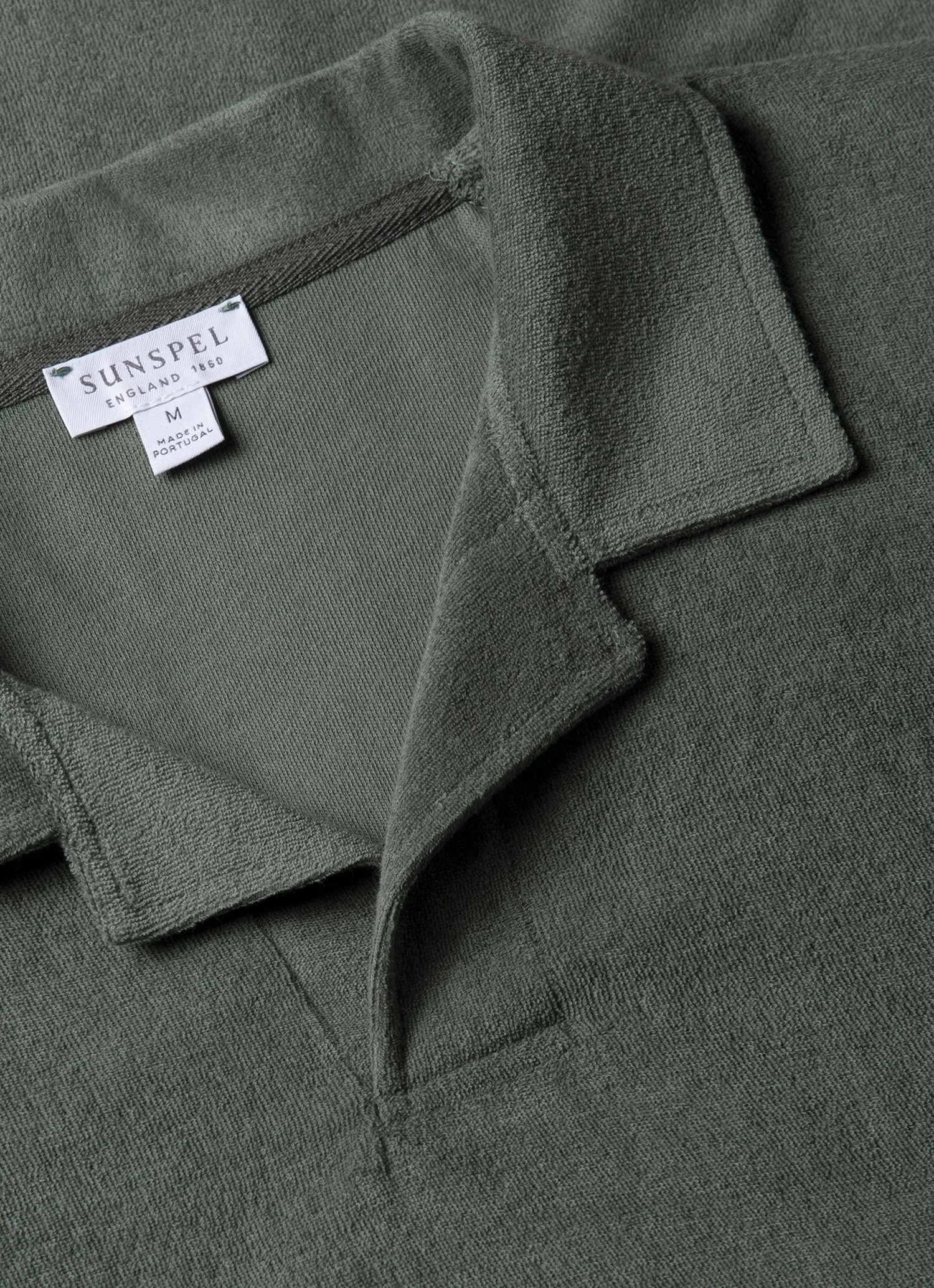 Men's Towelling Polo Shirt in Dusk Green sold by Sunspel product image thumbnail 4