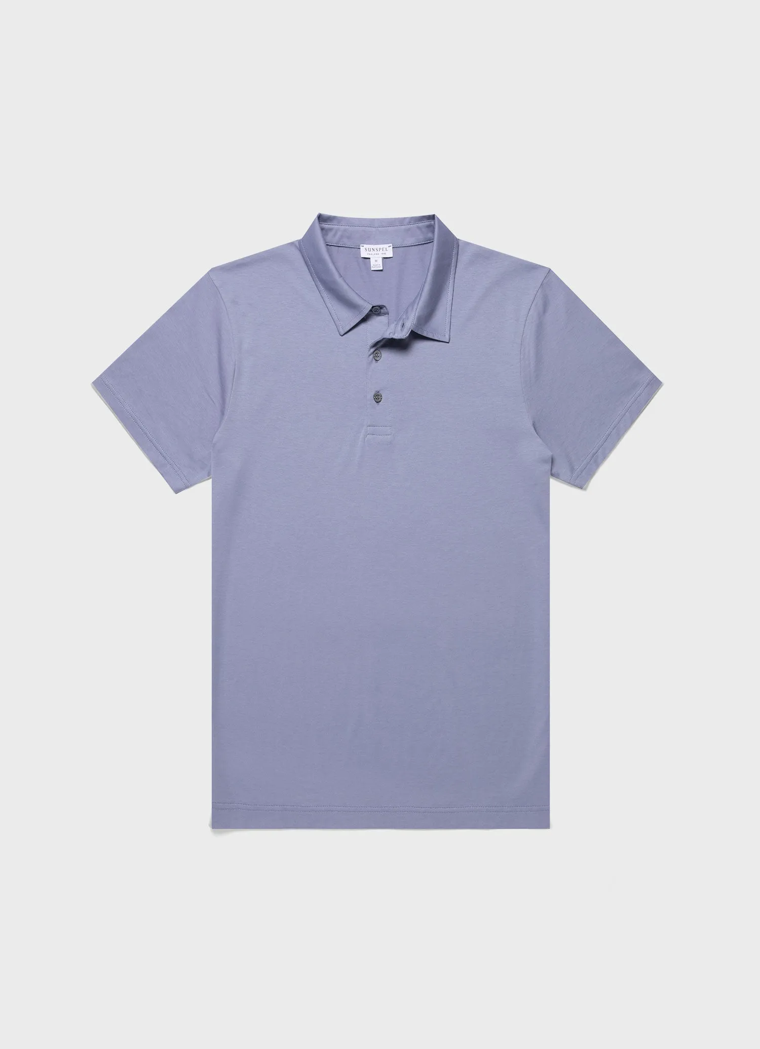 Men's Classic Jersey Polo Shirt in Vintage Blue sold by Sunspel