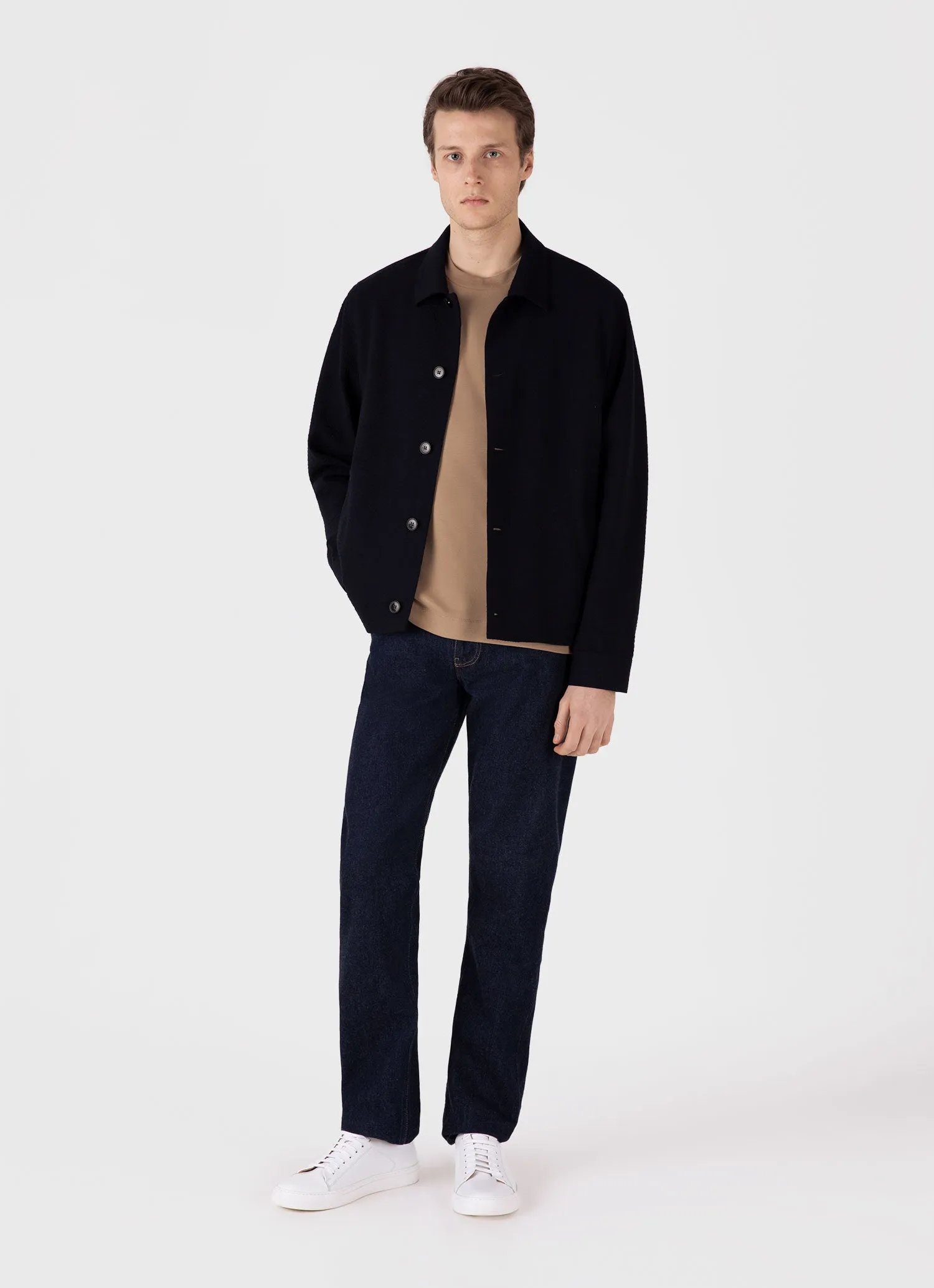 Men's Relaxed Fit Heavyweight T-shirt in Dune sold by Sunspel product image thumbnail 3