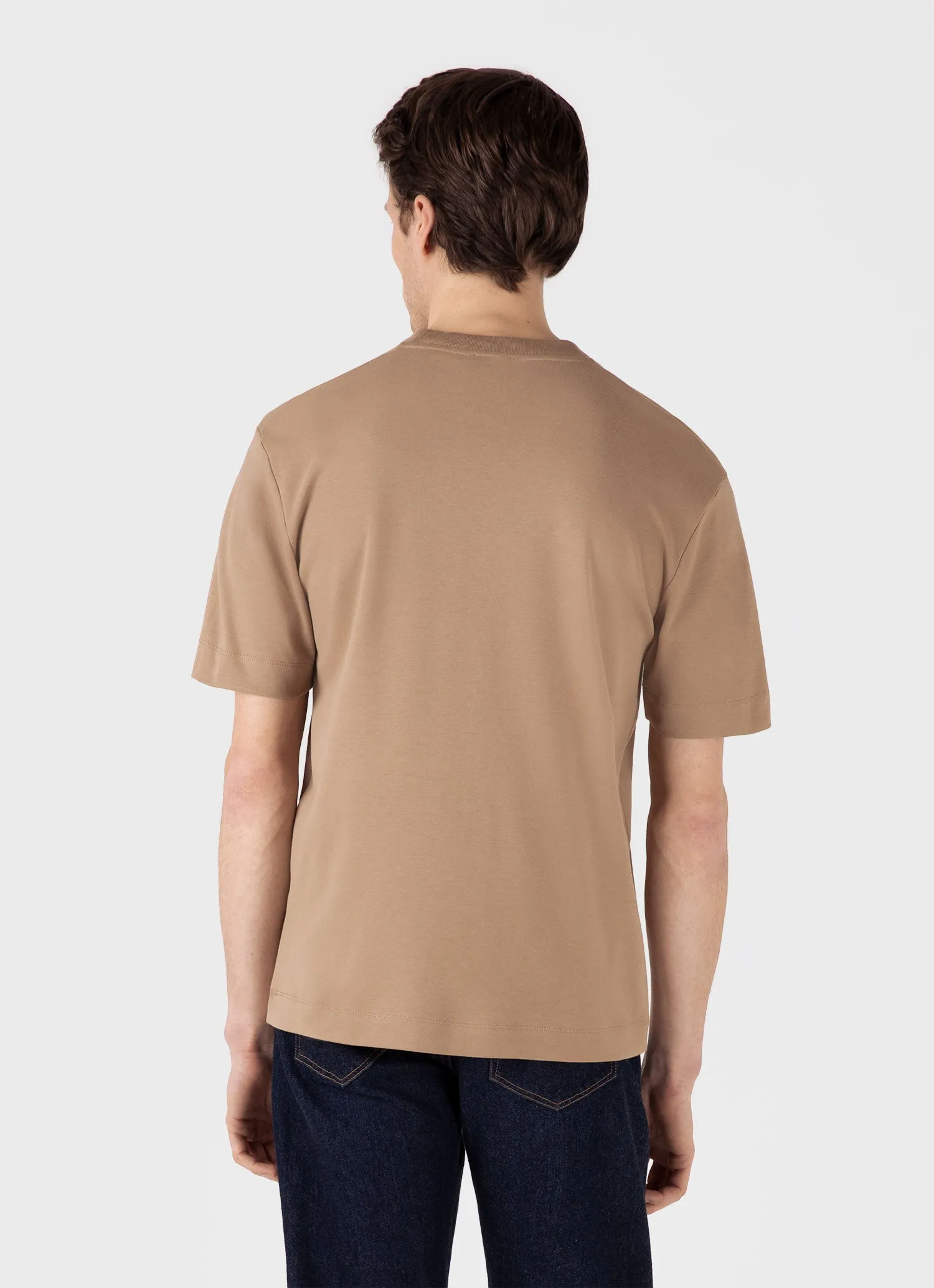 Men's Relaxed Fit Heavyweight T-shirt in Dune sold by Sunspel product image thumbnail 5