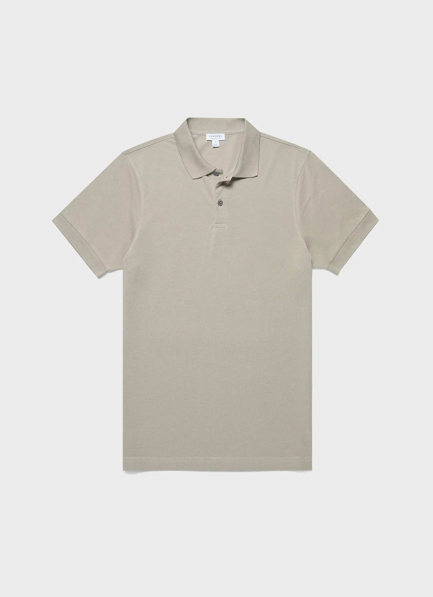 Men's Piqué Polo Shirt in Pastel Green sold by Sunspel