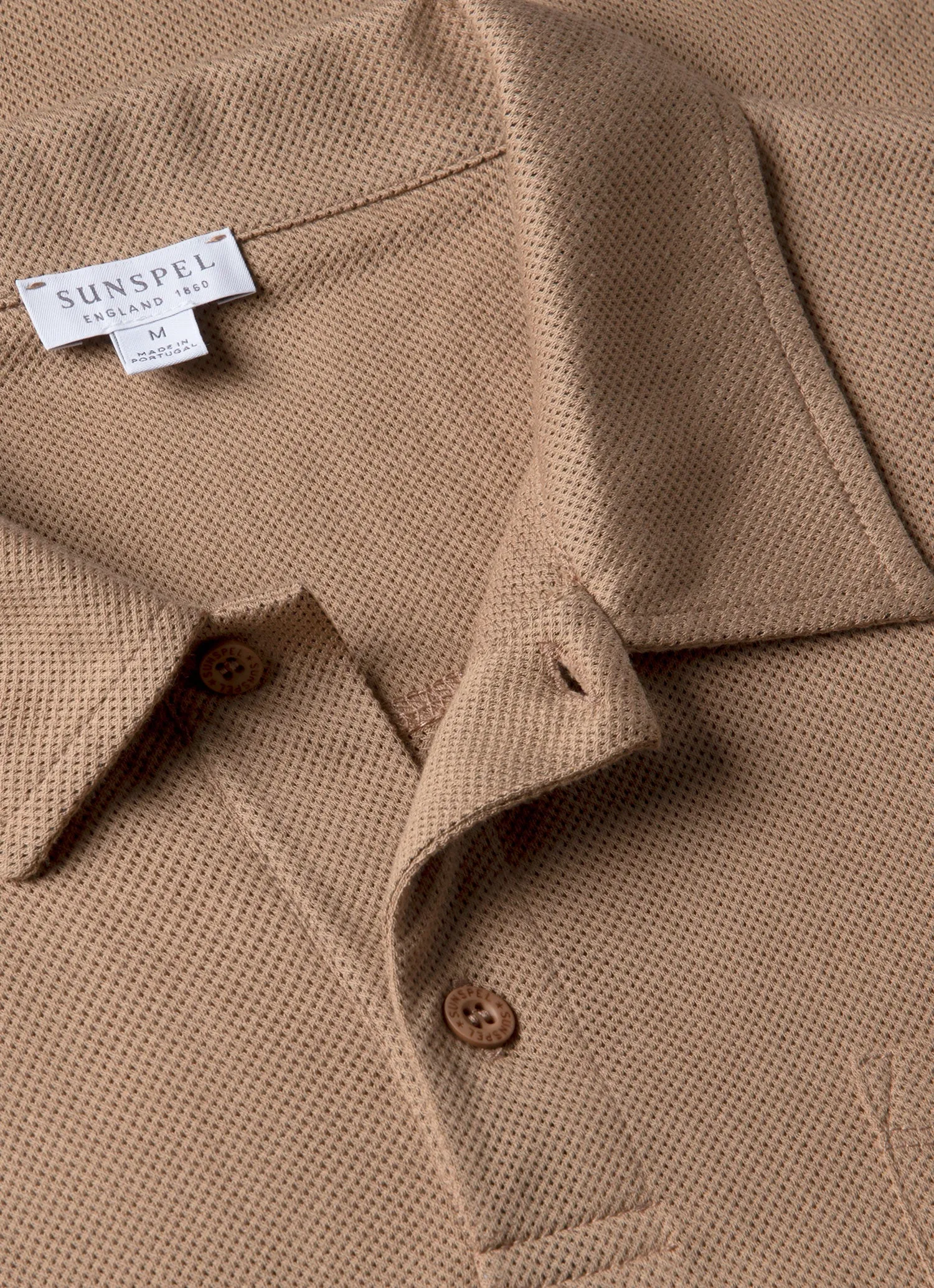 Men's Riviera Polo Shirt in Dune sold by Sunspel product image thumbnail 4