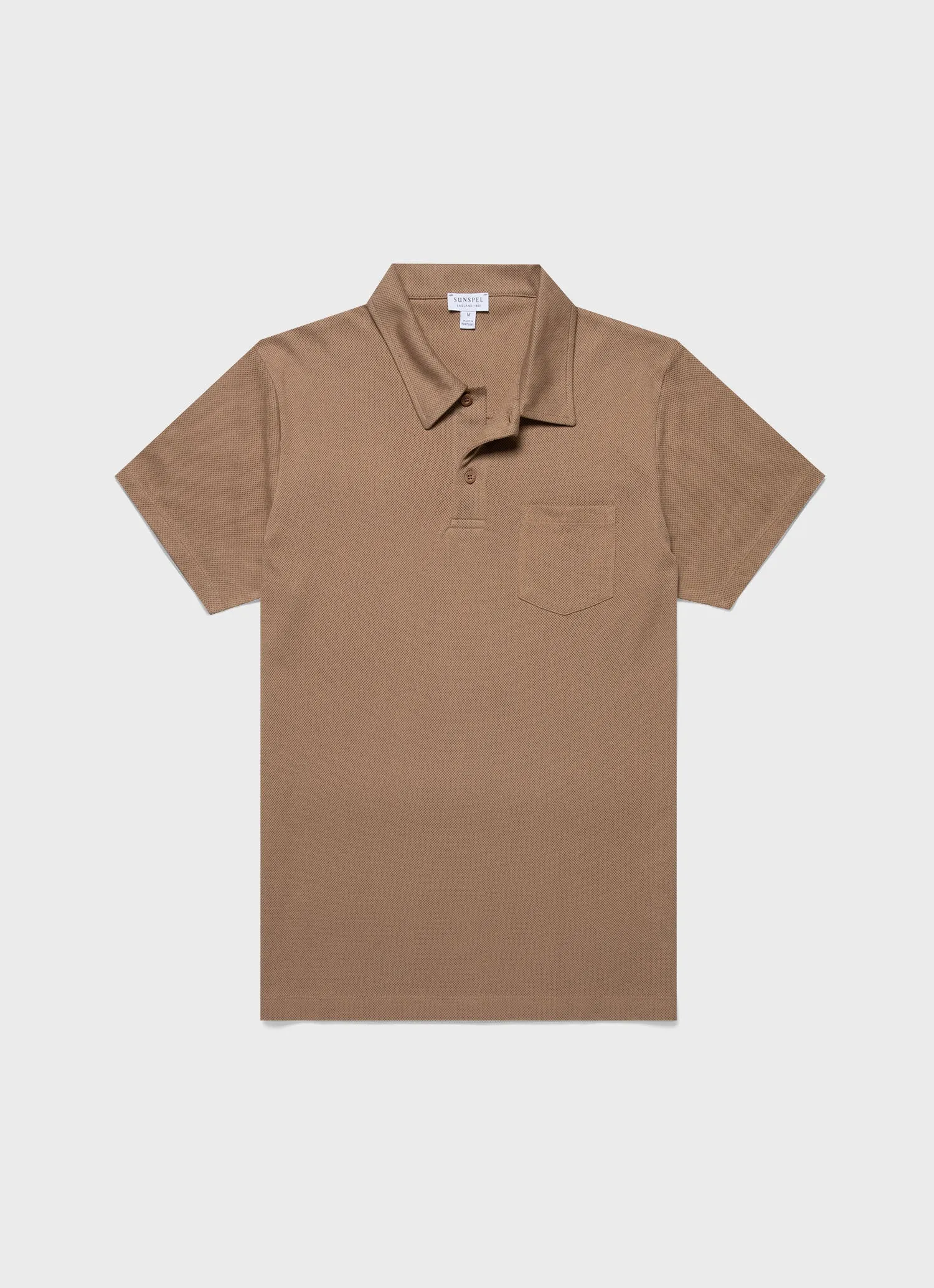 Men's Riviera Polo Shirt in Dune sold by Sunspel