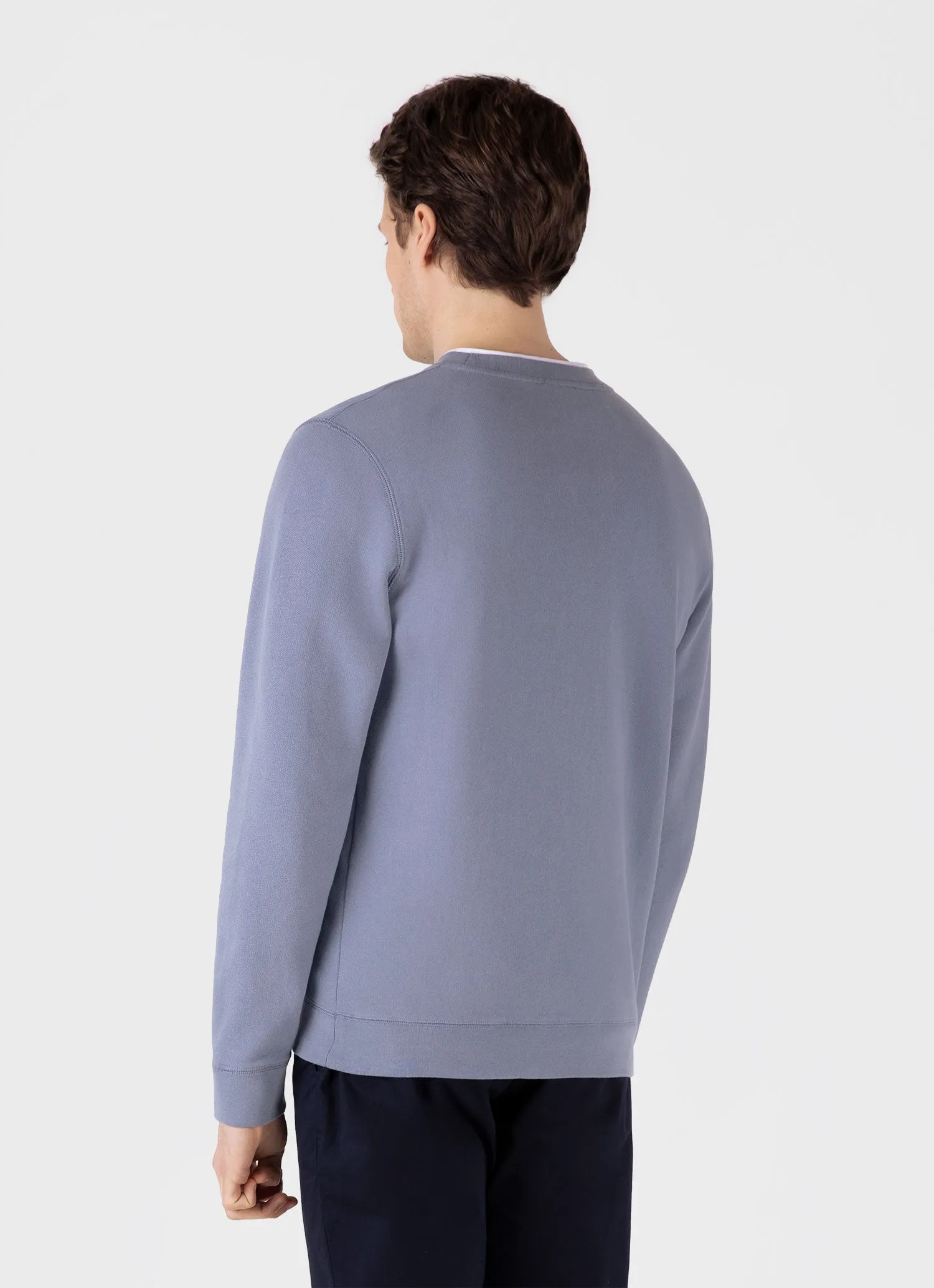 Men's Loopback Sweatshirt in Vintage Blue sold by Sunspel product image thumbnail 5