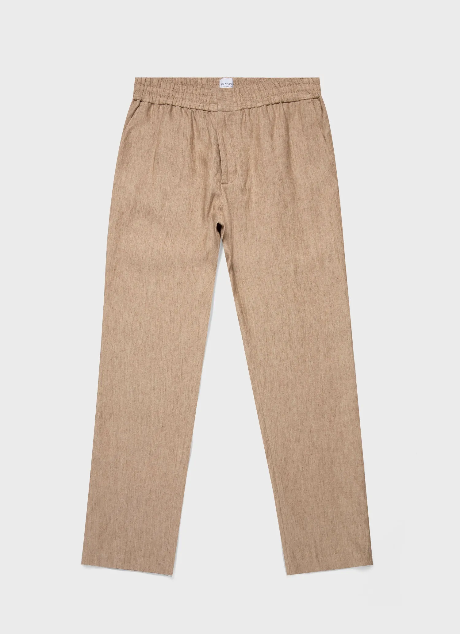 Men's Linen Drawstring Trouser in Dune Melange sold by Sunspel