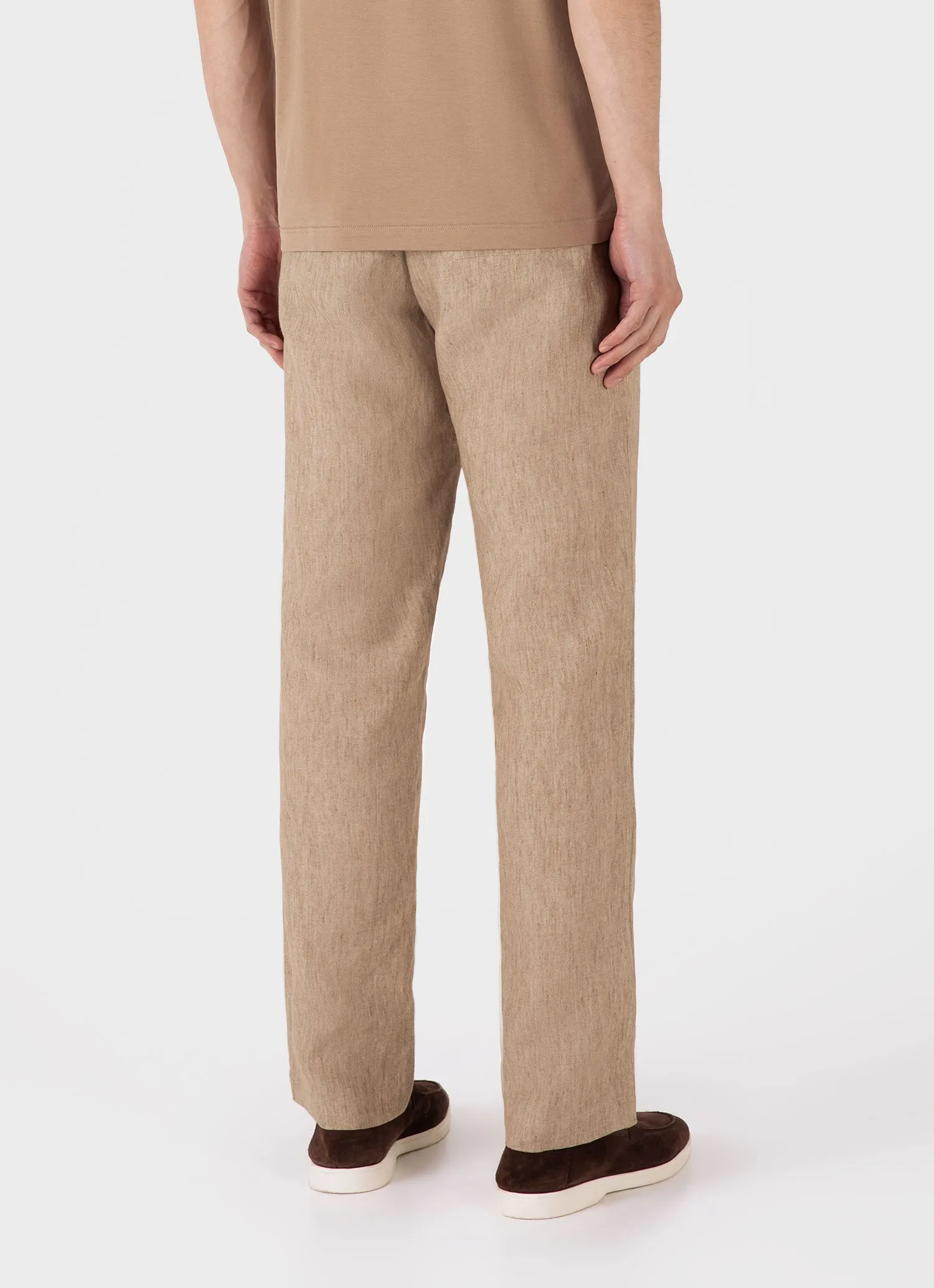 Men's Linen Drawstring Trouser in Dune Melange sold by Sunspel product image thumbnail 5