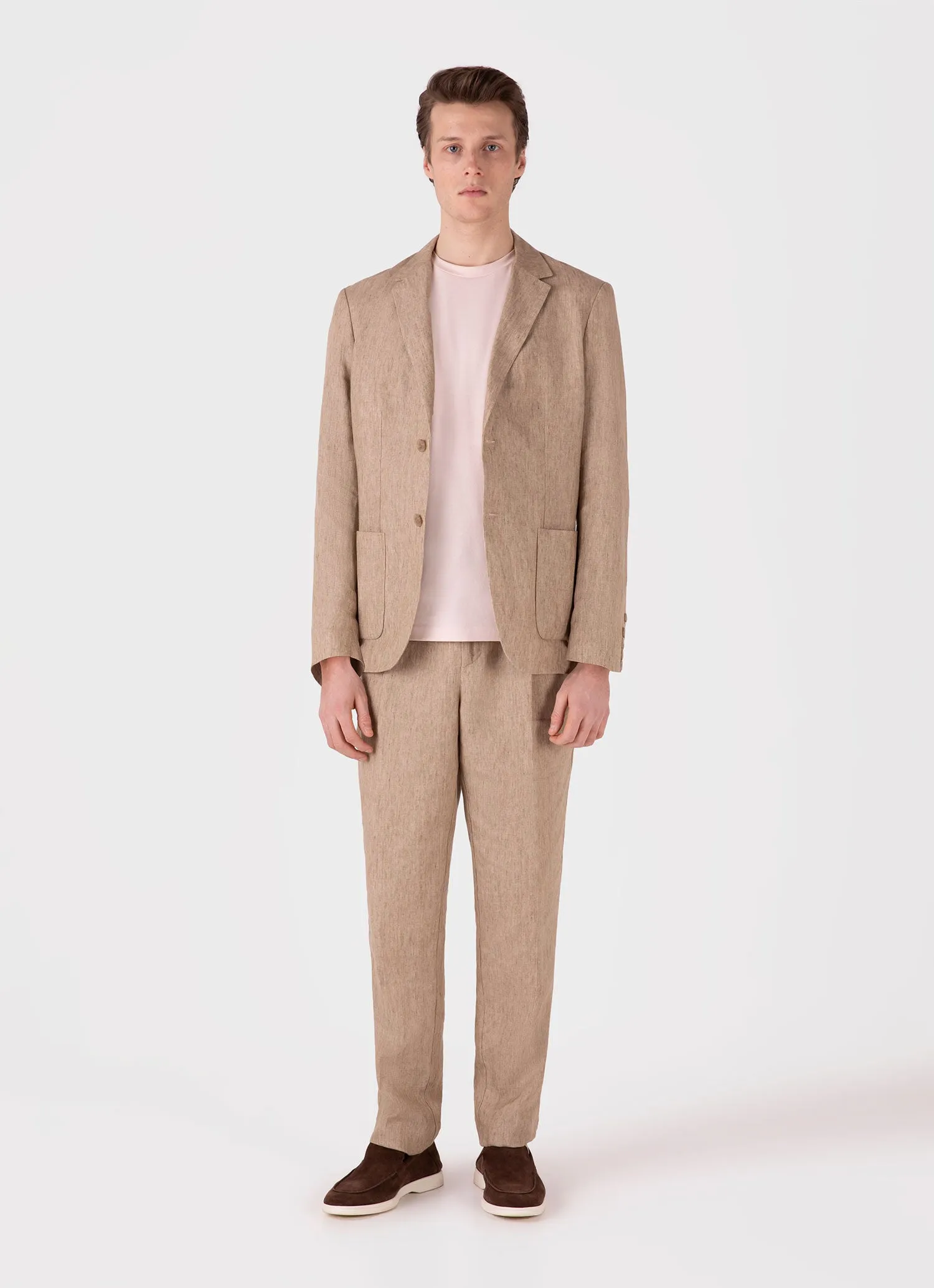 Men's Riviera Midweight T-shirt in Pastel Pink sold by Sunspel product image thumbnail 3