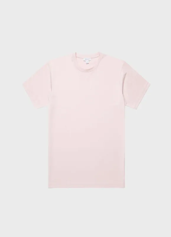 Men's Riviera Midweight T-shirt in Pastel Pink sold by Sunspel