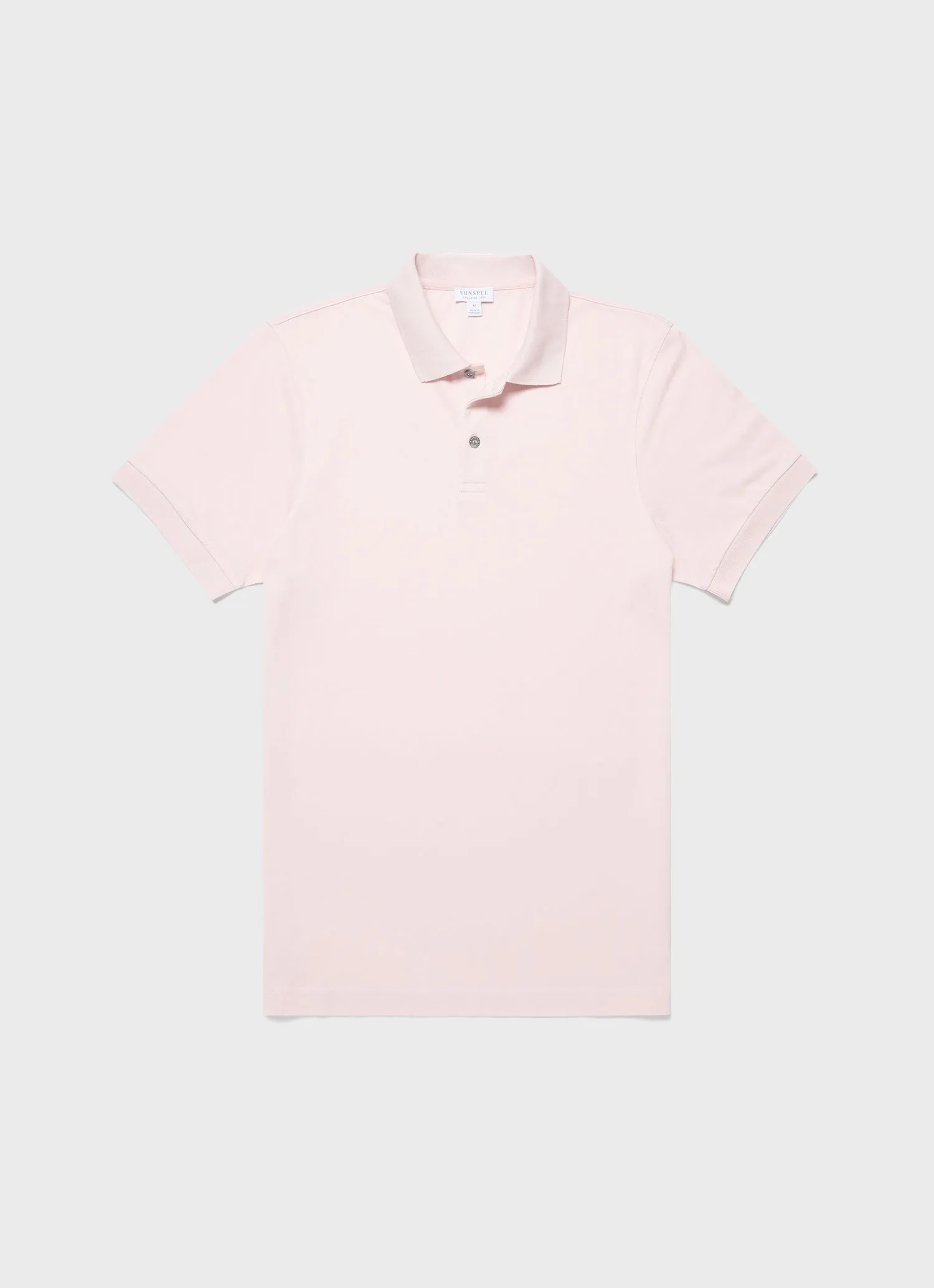 Men's Piqué Polo Shirt in Pastel Pink sold by Sunspel