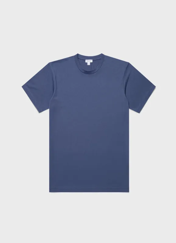 Men's Riviera Midweight T-shirt in Soft Denim sold by Sunspel