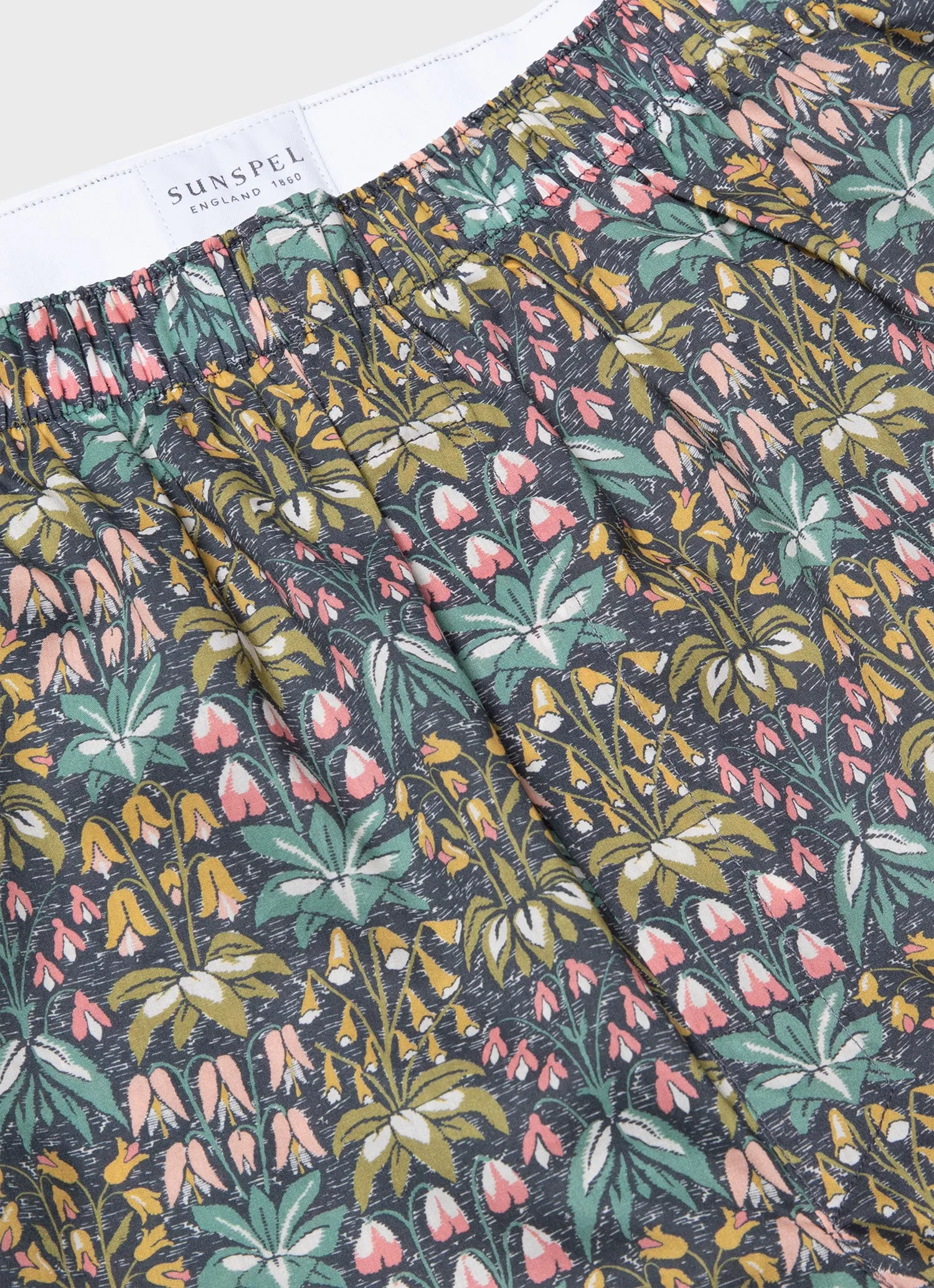 Men's Classic Boxer Shorts in Liberty Fabric in Navy Floral Tropics sold by Sunspel product image thumbnail 4