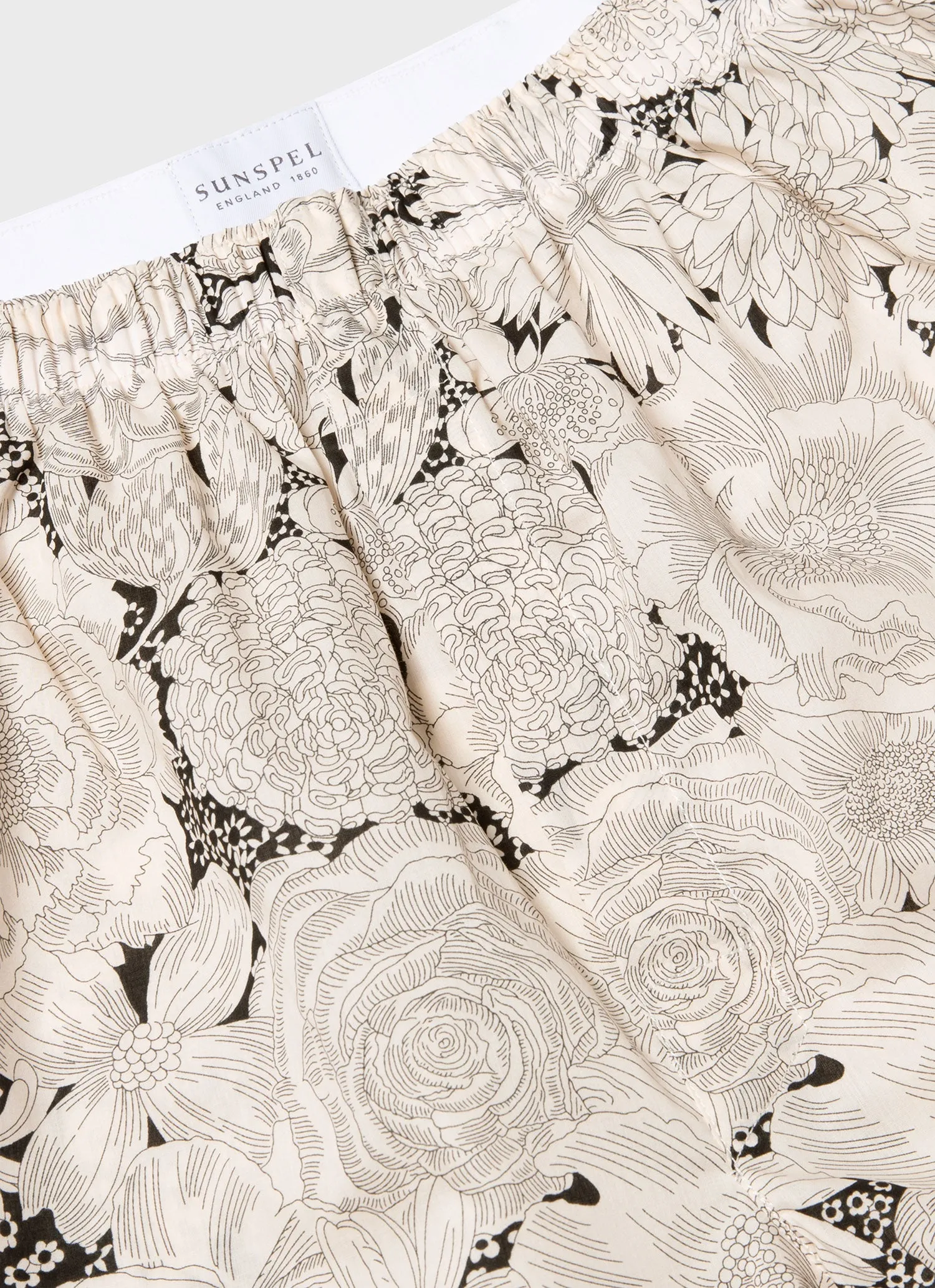 Men's Classic Boxer Shorts in Liberty Fabric in White English Bloom sold by Sunspel product image thumbnail 4