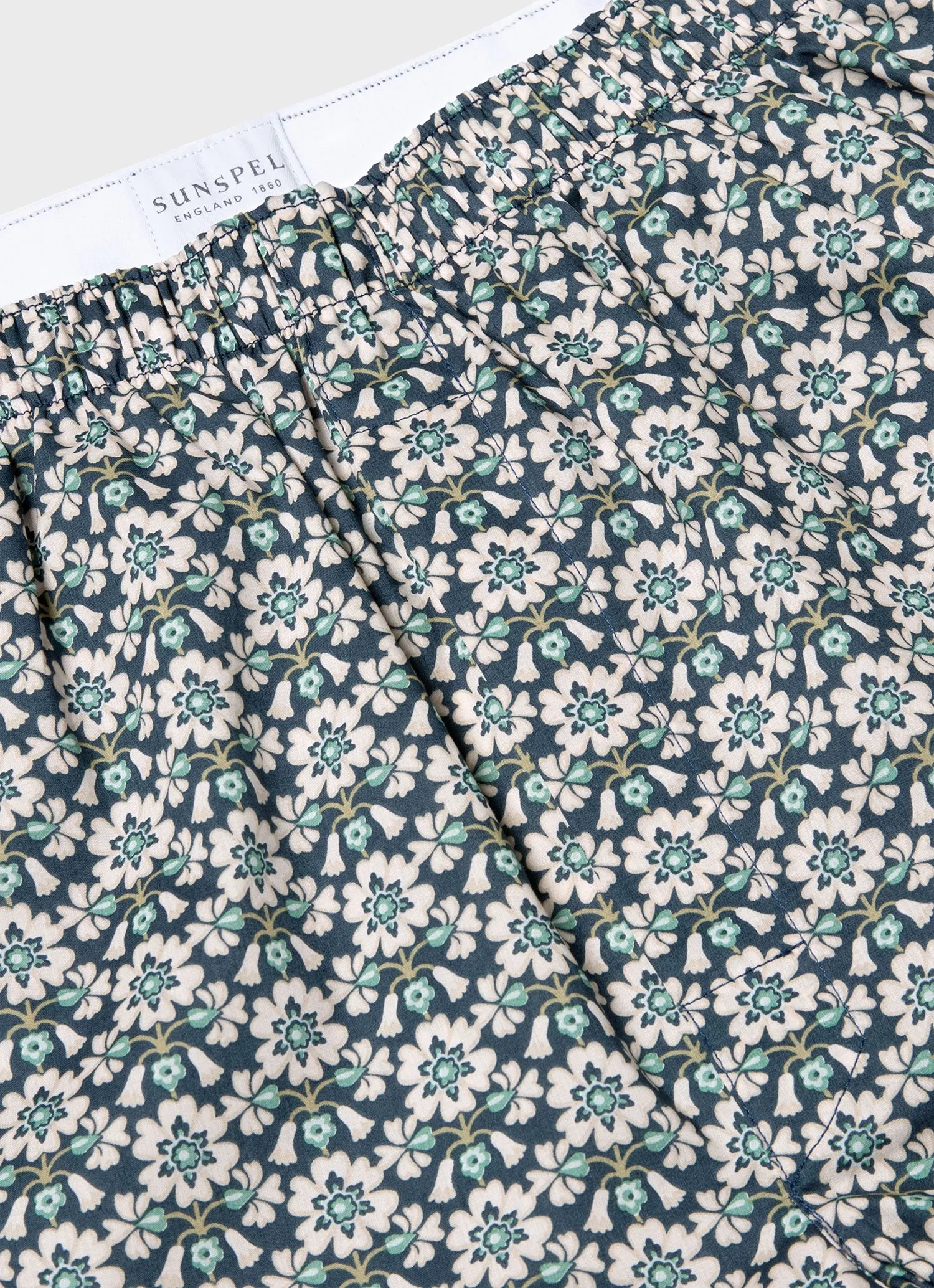 Men's Classic Boxer Shorts in Liberty Fabric in Navy/White Macsen sold by Sunspel product image thumbnail 4