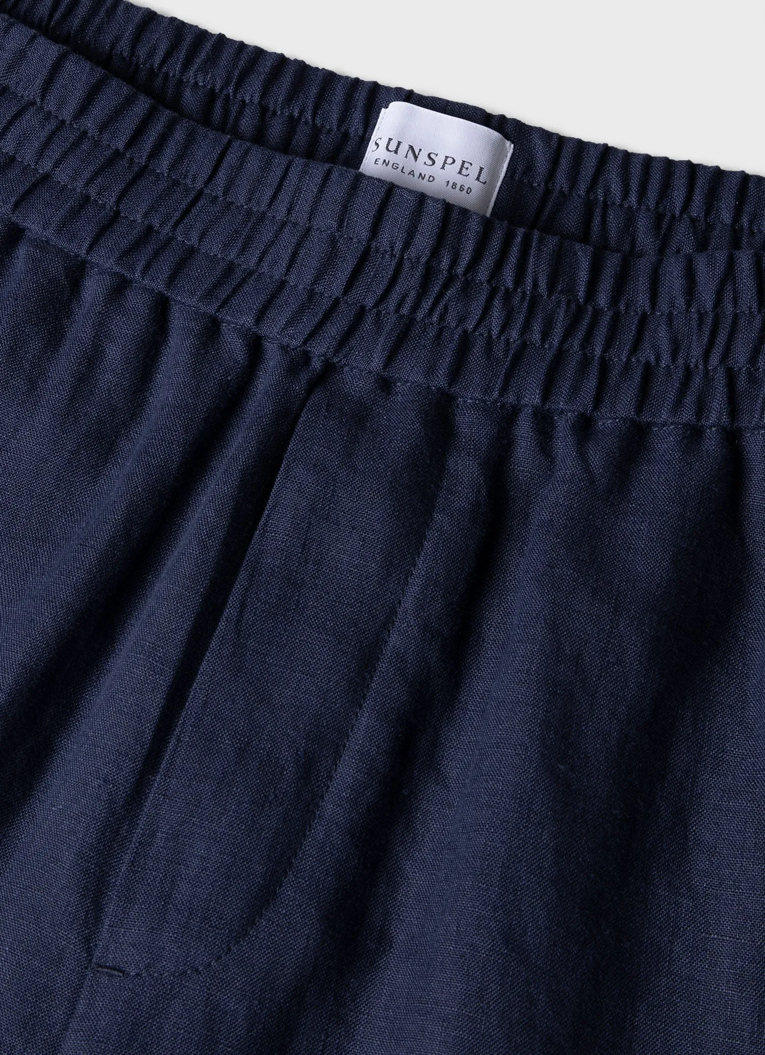 Men's Linen Drawstring Short in Light Navy sold by Sunspel product image thumbnail 4