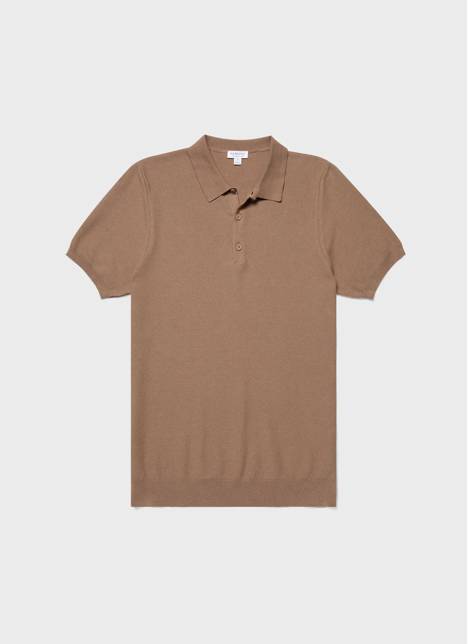 Men's Knit Polo Shirt in Dune sold by Sunspel