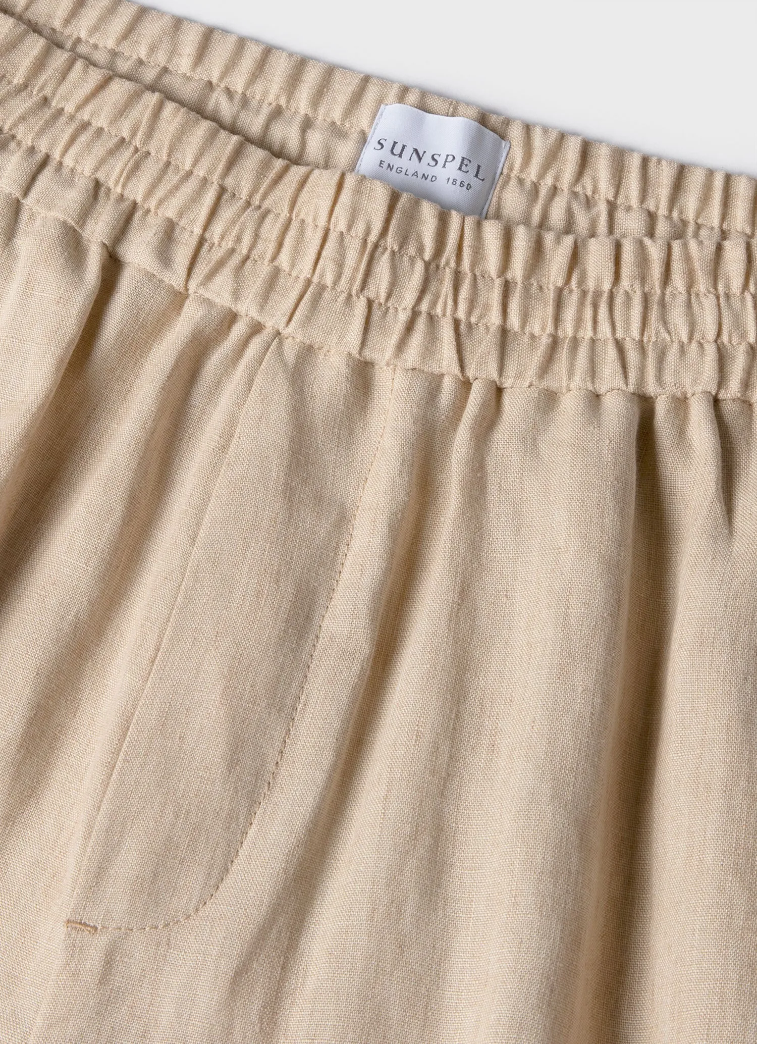 Men's Linen Drawstring Short in Light Sand sold by Sunspel product image thumbnail 4