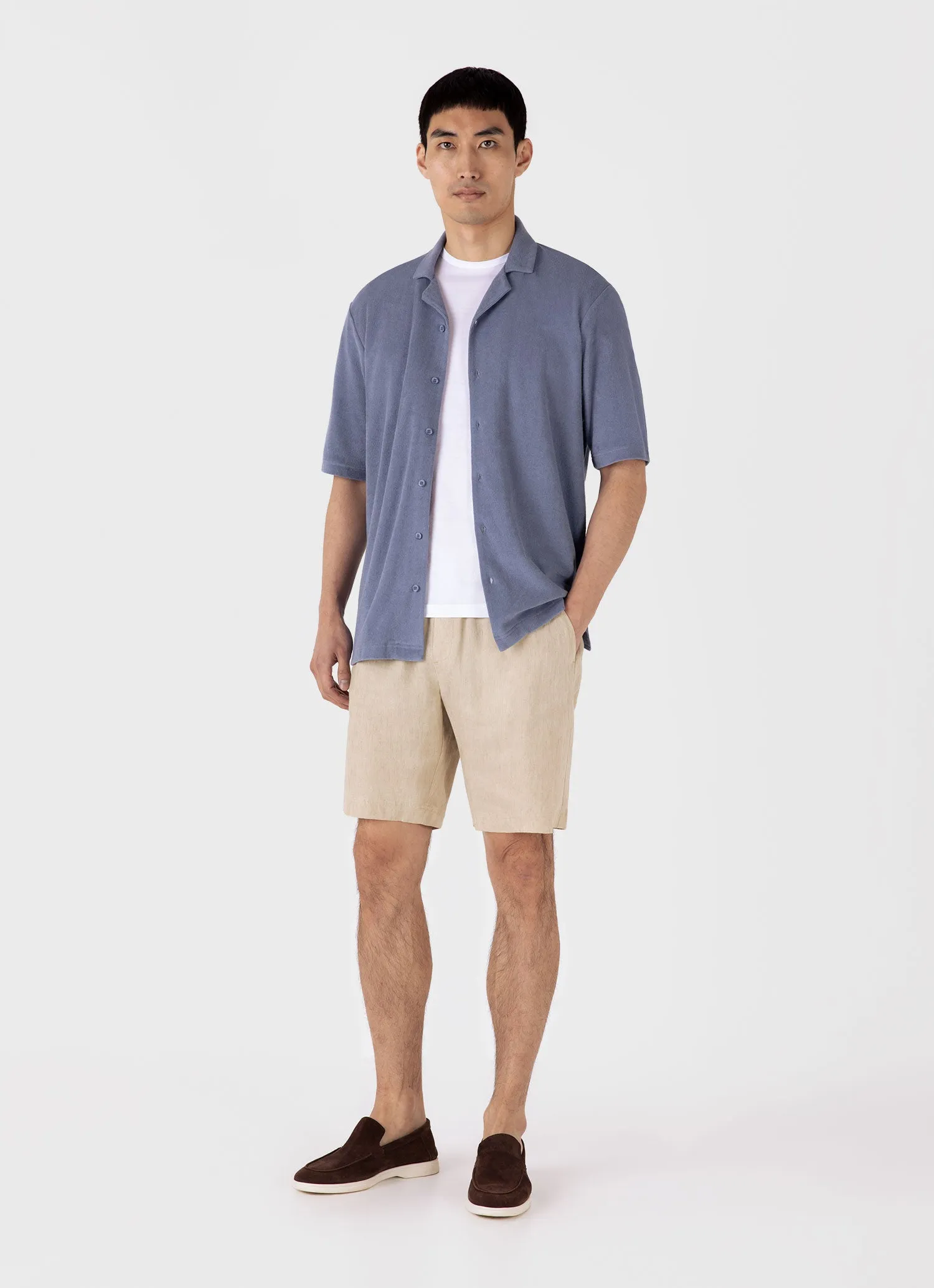 Men's Linen Drawstring Short in Light Sand sold by Sunspel product image thumbnail 2