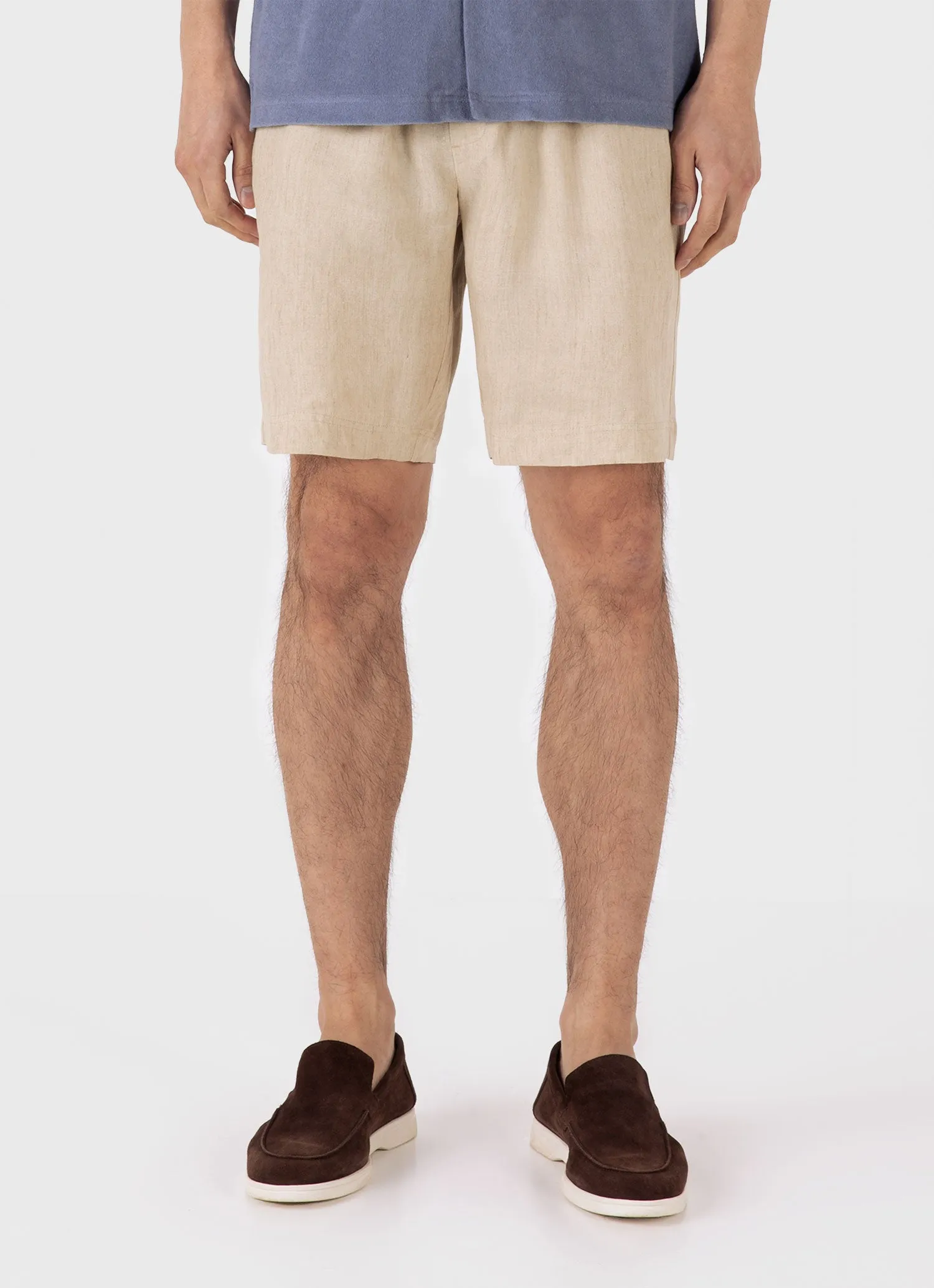 Men's Linen Drawstring Short in Light Sand sold by Sunspel product image thumbnail 3