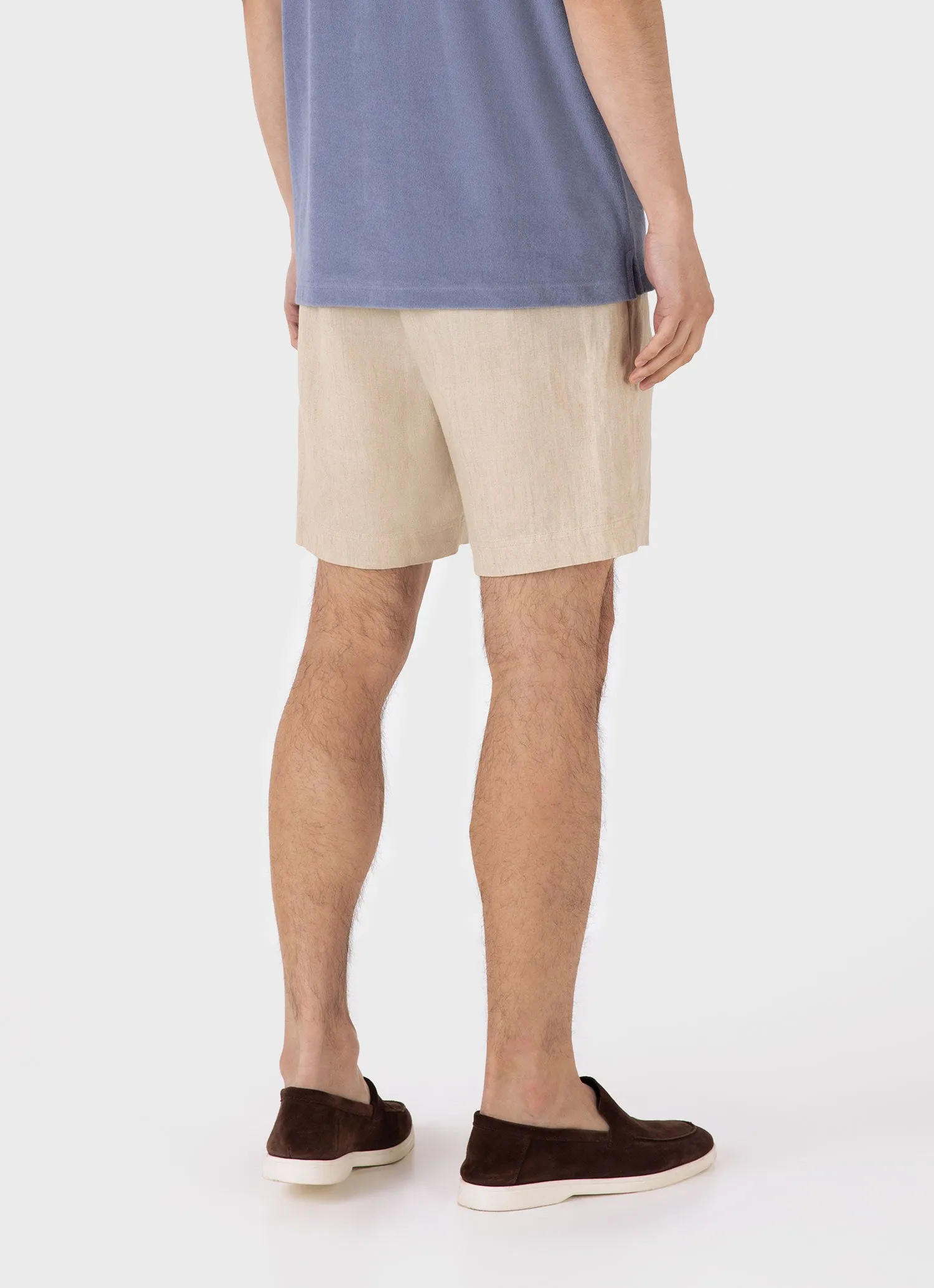 Men's Linen Drawstring Short in Light Sand sold by Sunspel product image thumbnail 5