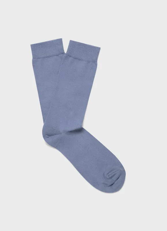 Men's Cotton Socks in Vintage Blue sold by Sunspel